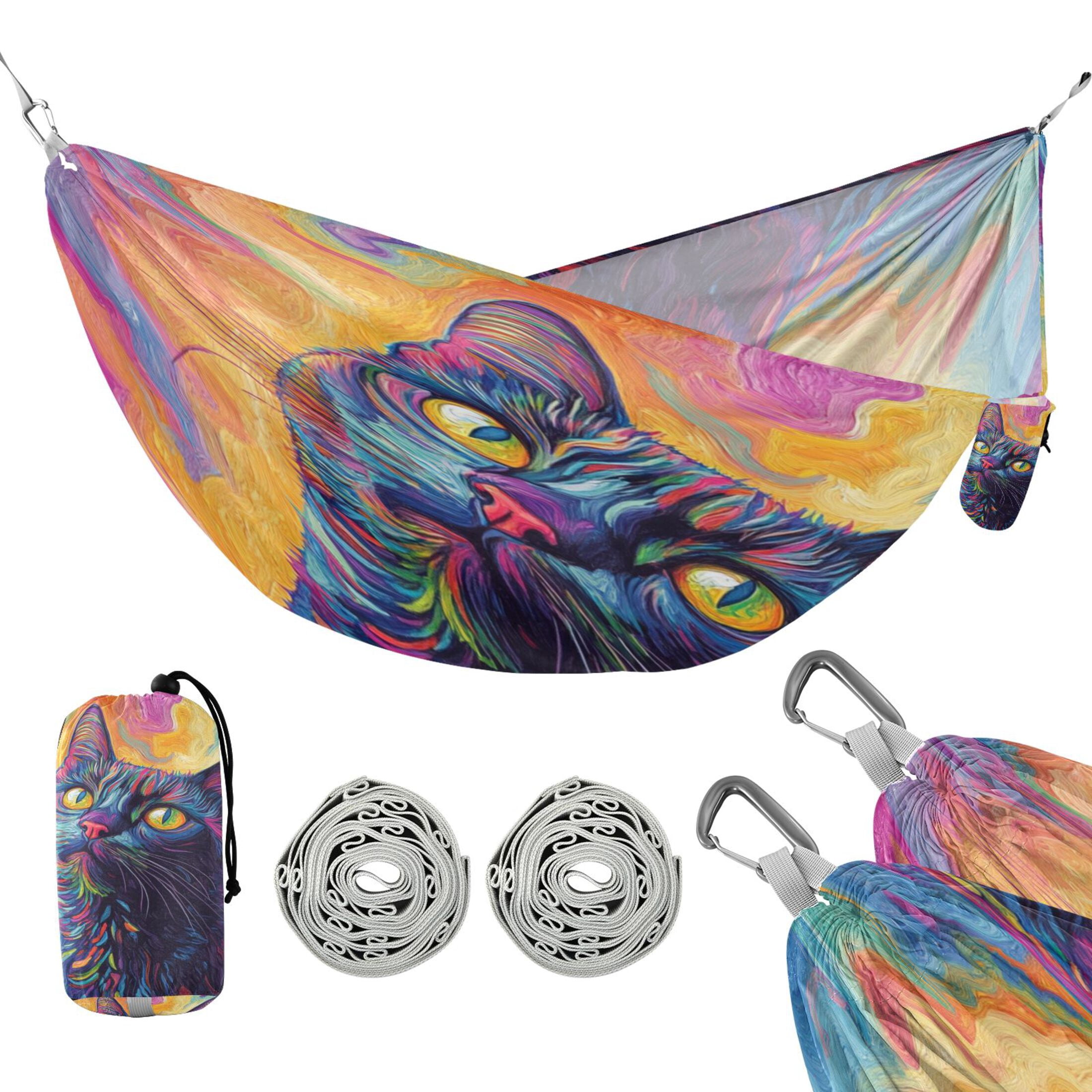 Hammock Camping Hammock Nylon Portable Hammock Travel Camping Hammock Colorful Cute Cat