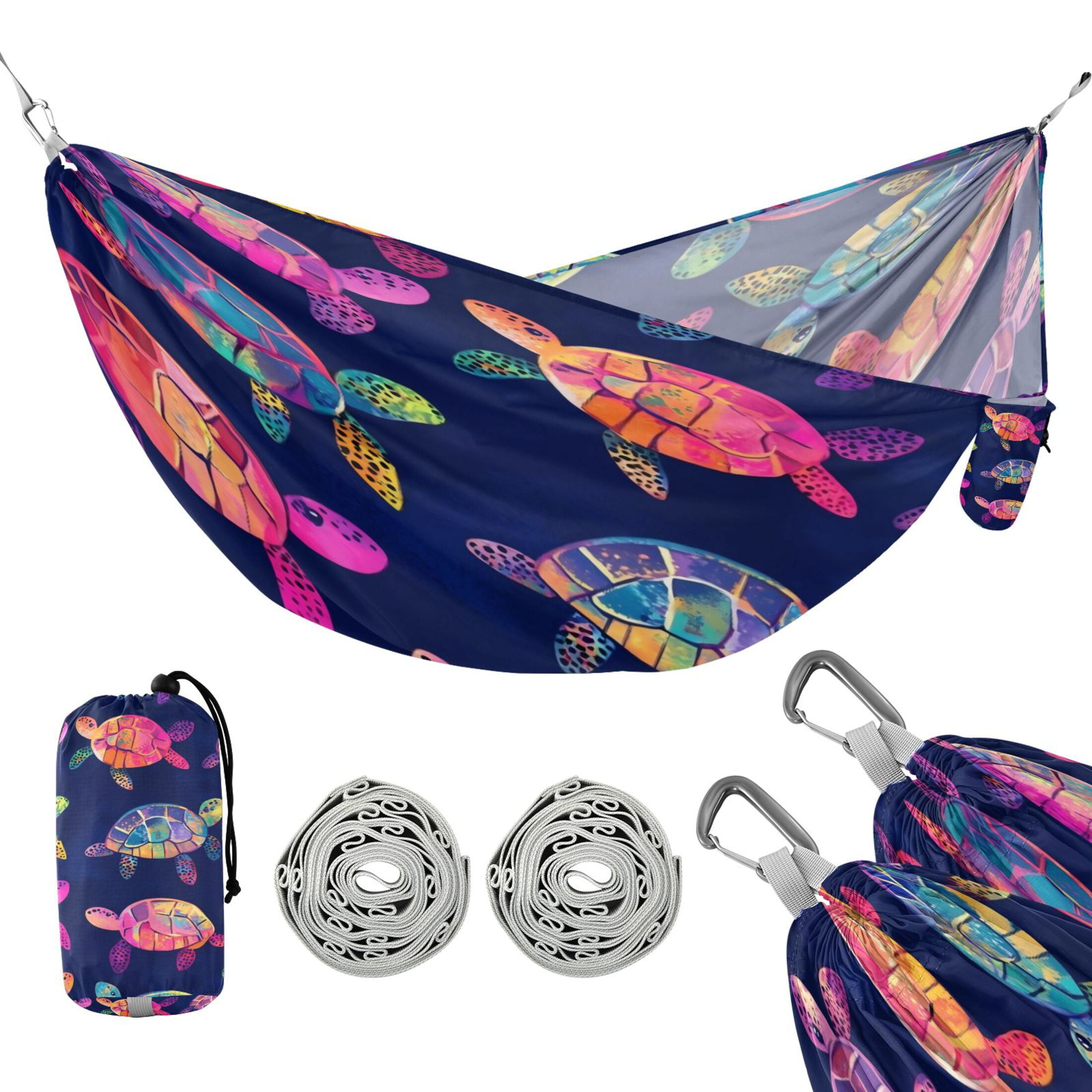 Hammock Camping Hammock Nylon Portable Hammock Travel Camping Hammock Colorful Turtle
