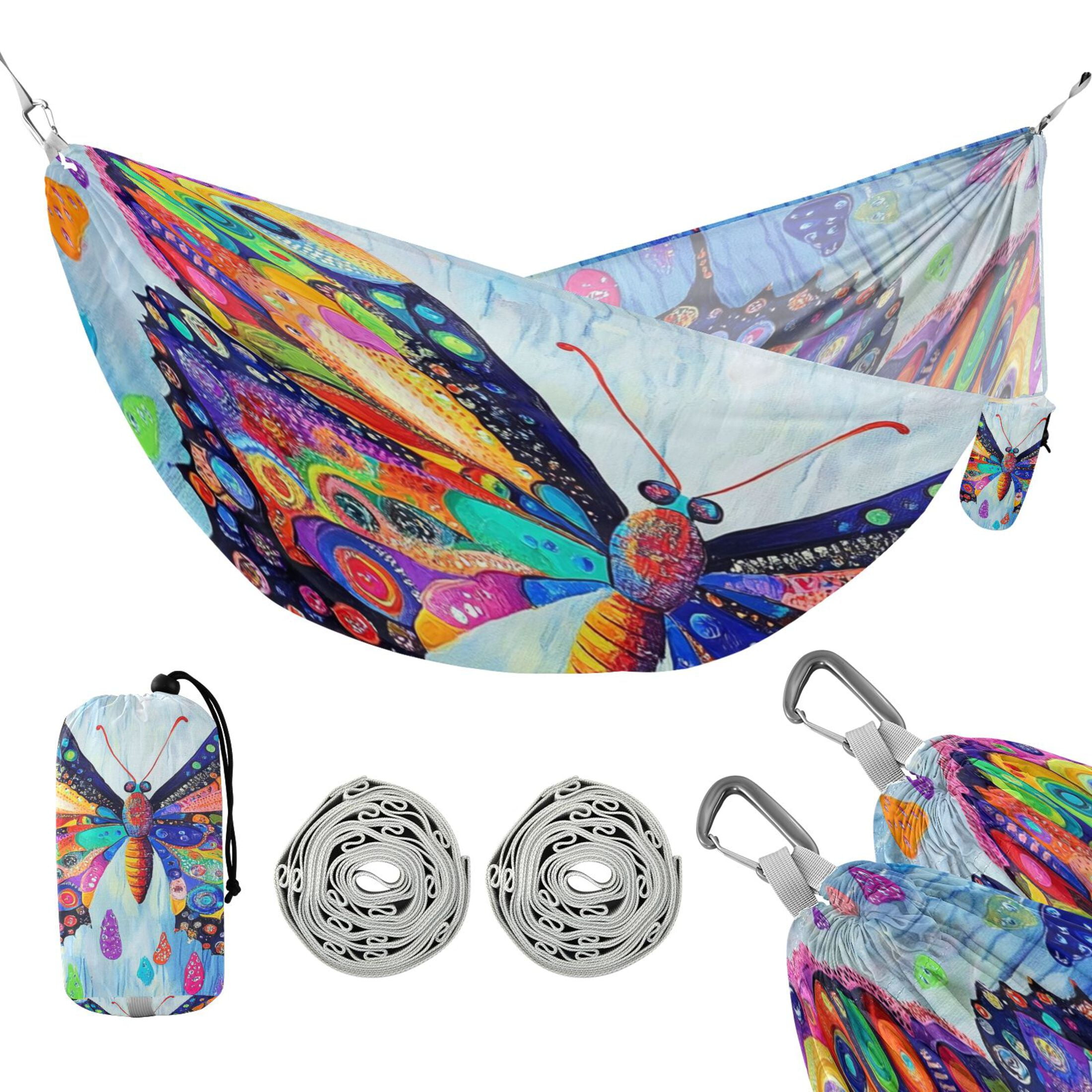 Hammock Camping Hammock Nylon Portable Hammock Travel Camping Hammock Cool Beautiful Butterfly Pattern