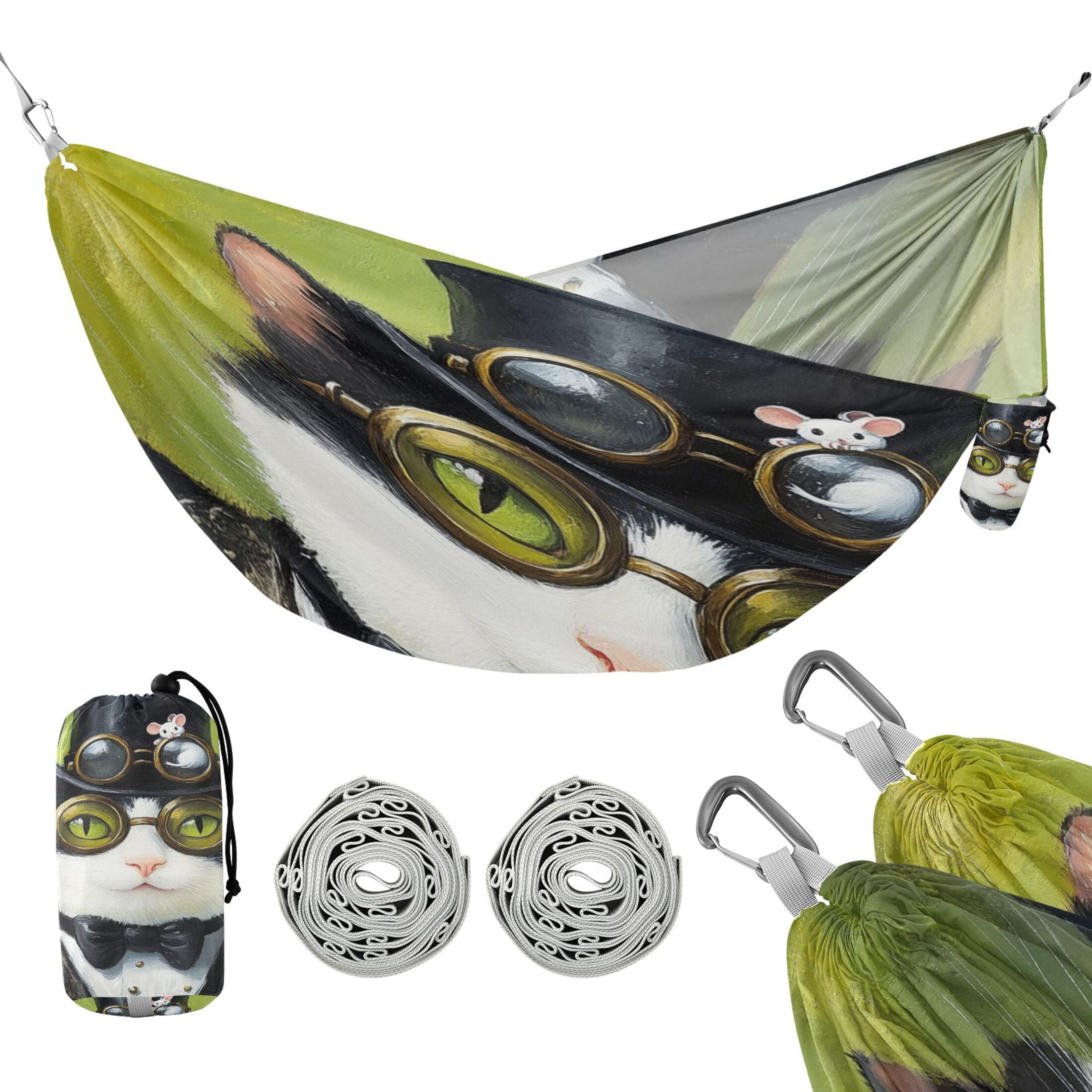 Hammock Camping Hammock Nylon Portable Hammock Travel Camping Hammock Cool Black Cat