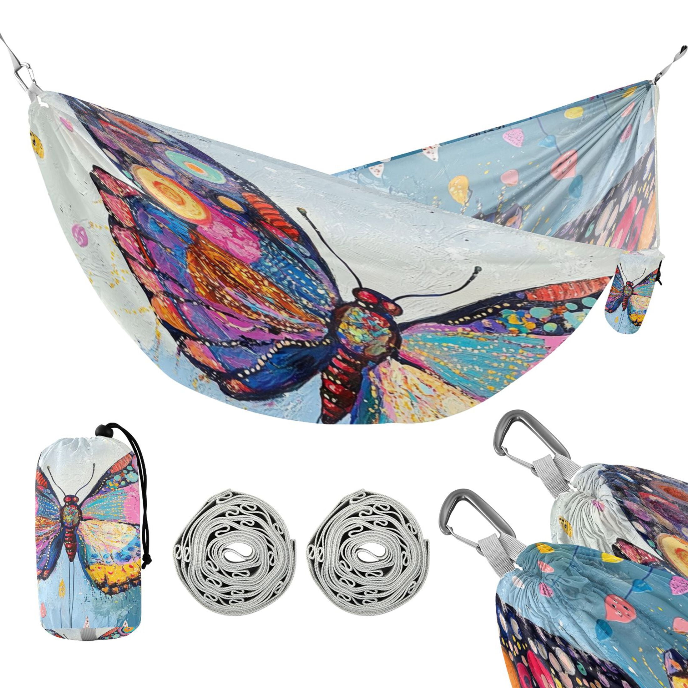 Hammock Camping Hammock Nylon Portable Hammock Travel Camping Hammock Cool Colorful Butterflies
