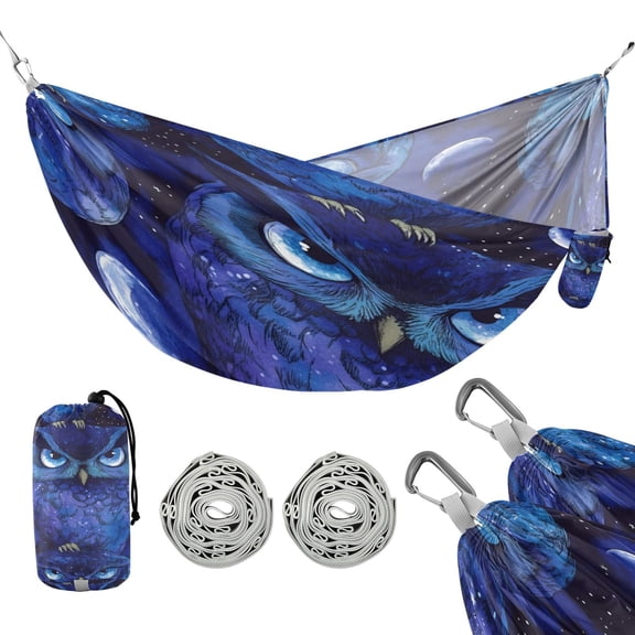 Hammock Camping Hammock Nylon Portable Hammock Travel Camping Hammock Cute Blue Owl