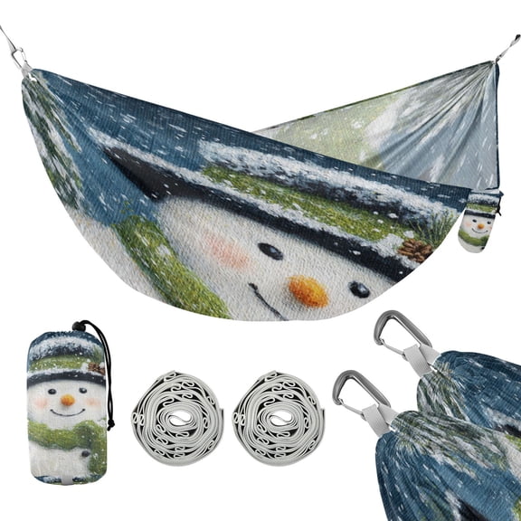 Hammock Camping Hammock Nylon Portable Hammock Travel Camping Hammock Cute Green Christmas Snowman