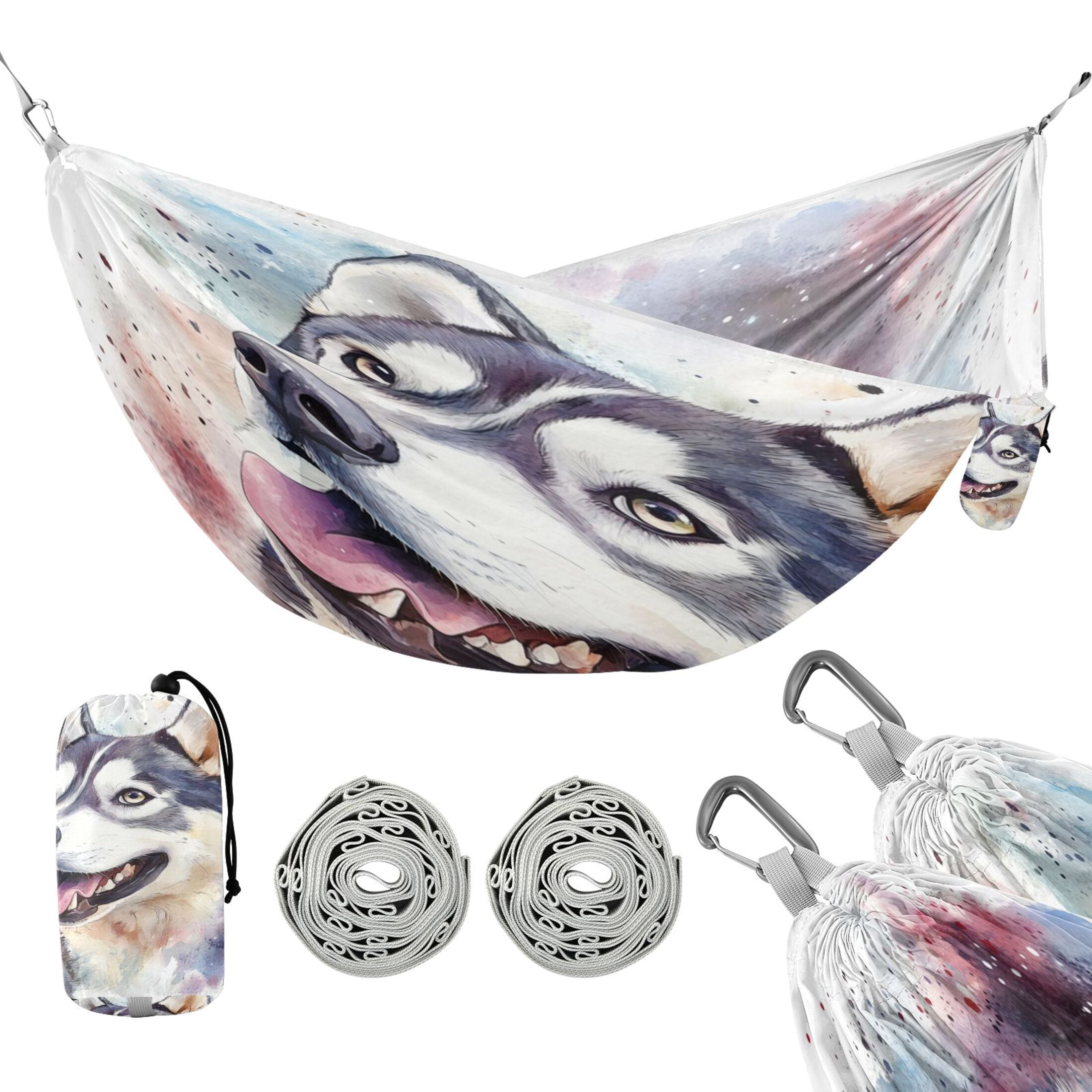 Hammock Camping Hammock Nylon Portable Hammock Travel Camping Hammock Cute Husky Dog