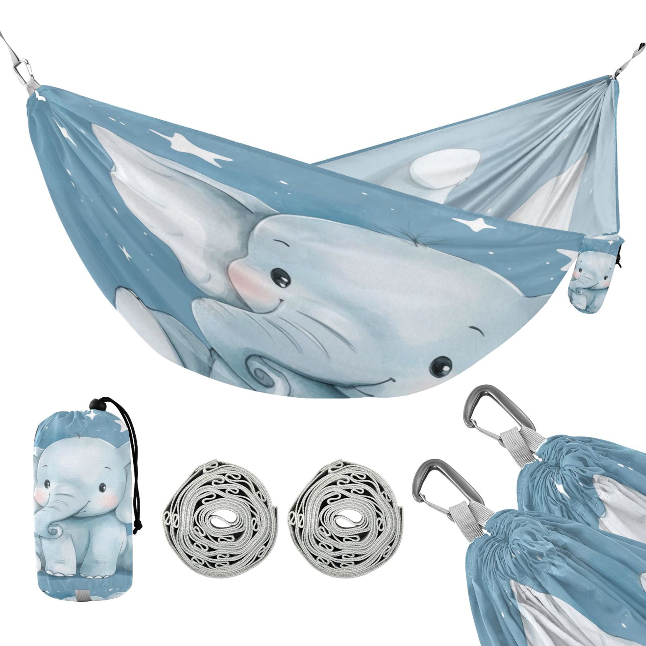 Hammock Camping Hammock Nylon Portable Hammock Travel Camping Hammock Cute Little Blue Elephant