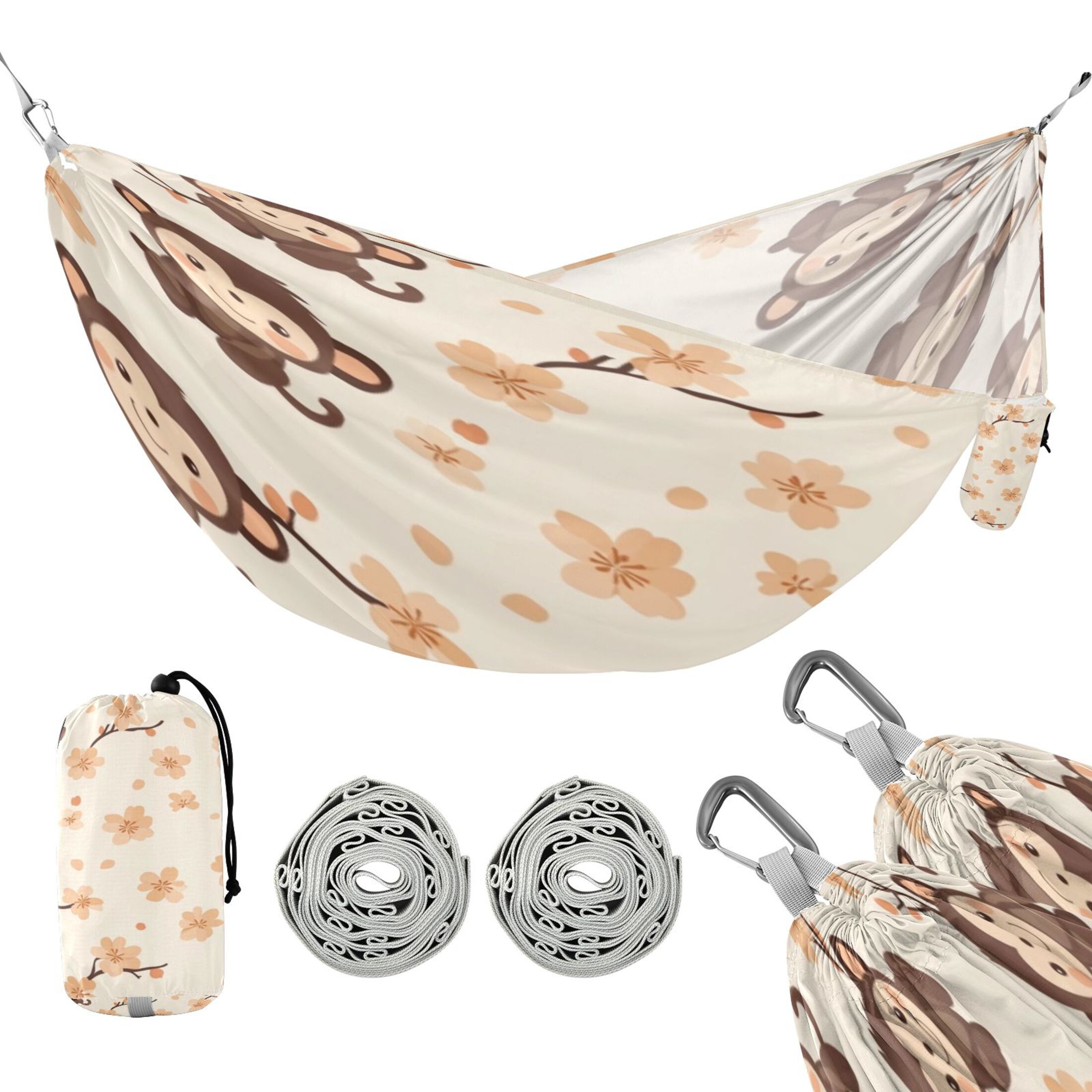 Hammock Camping Hammock Nylon Portable Hammock Travel Camping Hammock Cute Little Brown Monkey