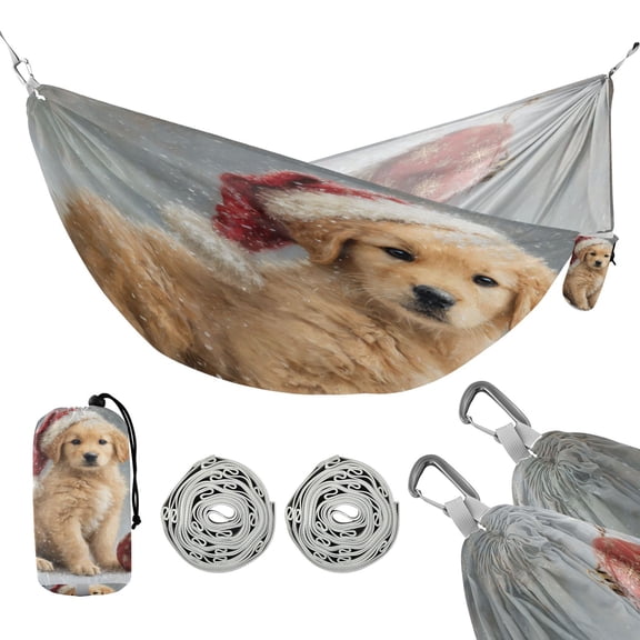 Hammock Camping Hammock Nylon Portable Hammock Travel Camping Hammock Cute Orange Christmas Dog