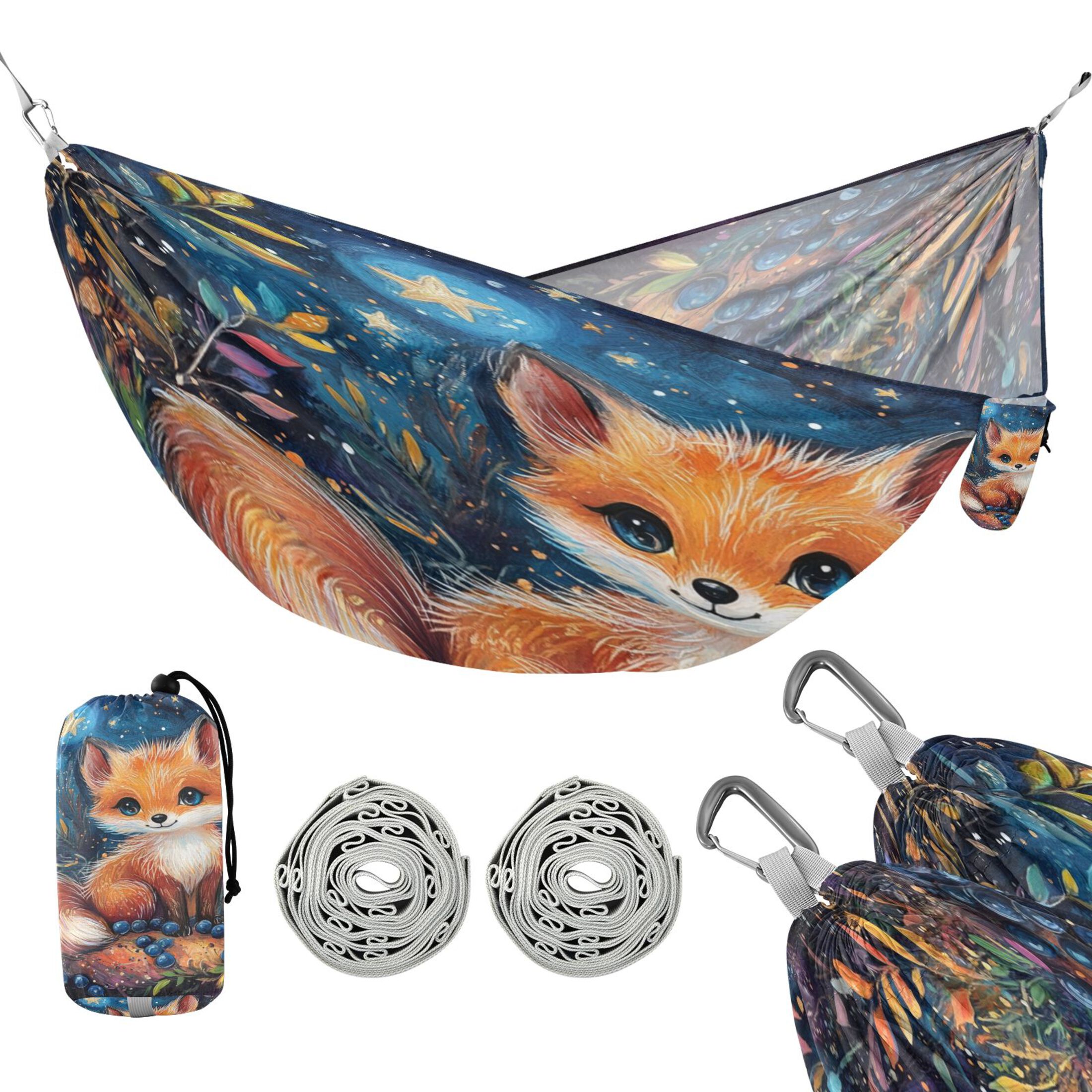 Hammock Camping Hammock Nylon Portable Hammock Travel Camping Hammock Cute Orange Fox