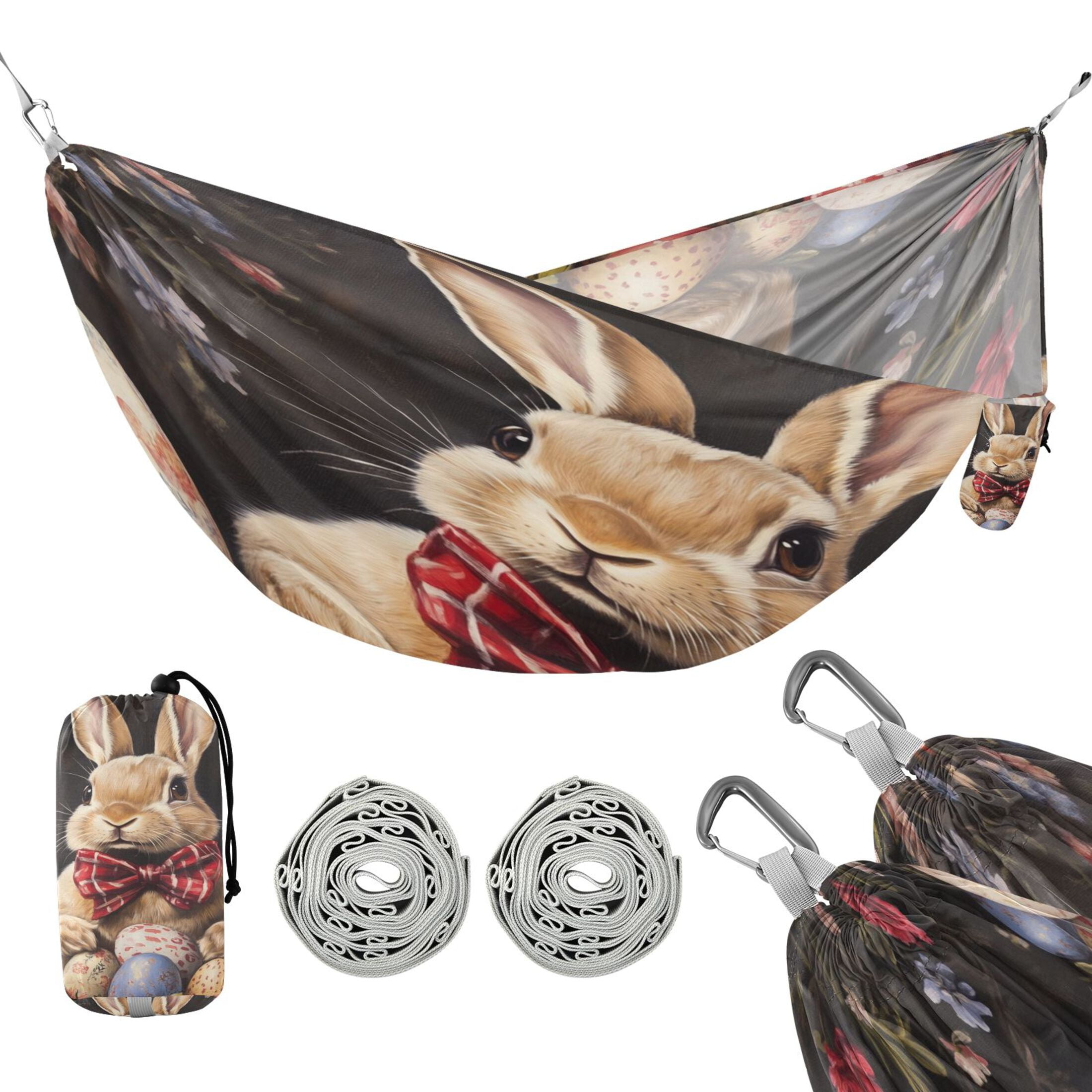 Hammock Camping Hammock Nylon Portable Hammock Travel Camping Hammock Easter Brown Rabbit