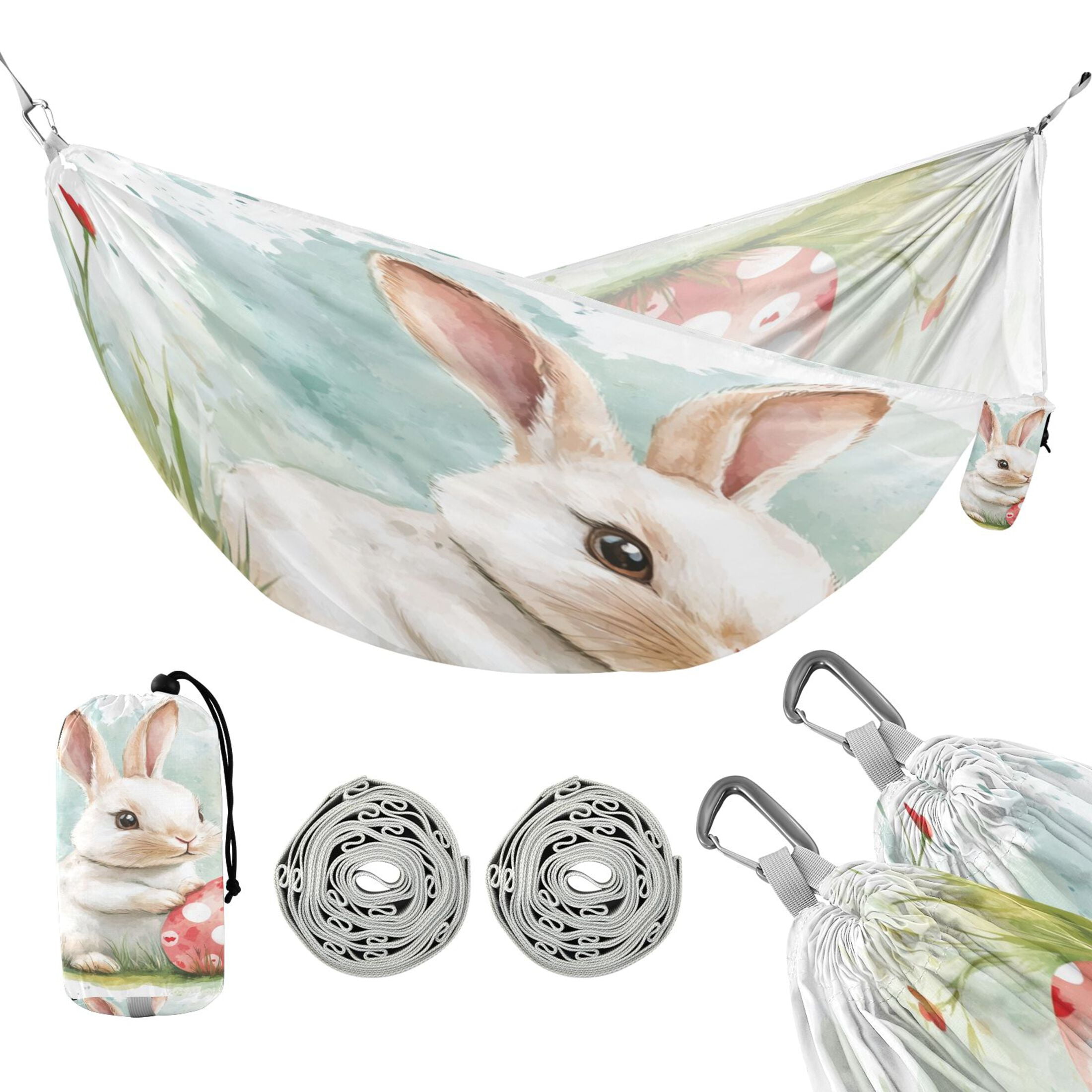 Hammock Camping Hammock Nylon Portable Hammock Travel Camping Hammock Easter White Rabbit
