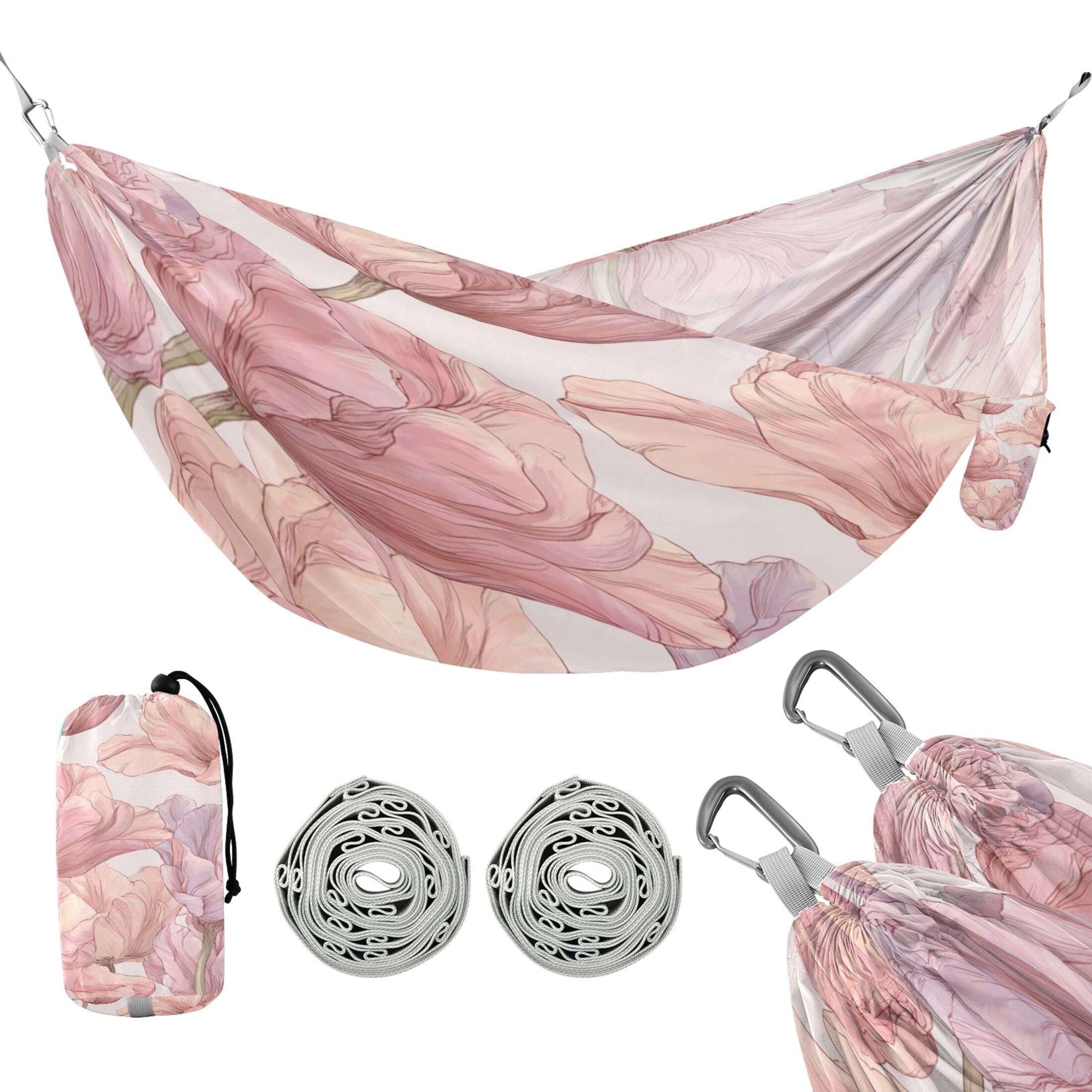 Hammock Camping Hammock Nylon Portable Hammock Travel Camping Hammock Elegant Pink Tulip Bloom