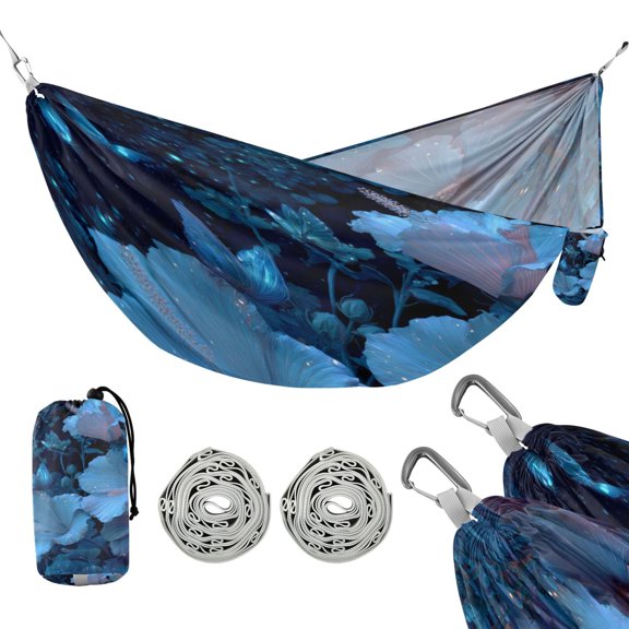 Hammock Camping Hammock Nylon Portable Hammock Travel Camping Hammock Flowers and Butterflies