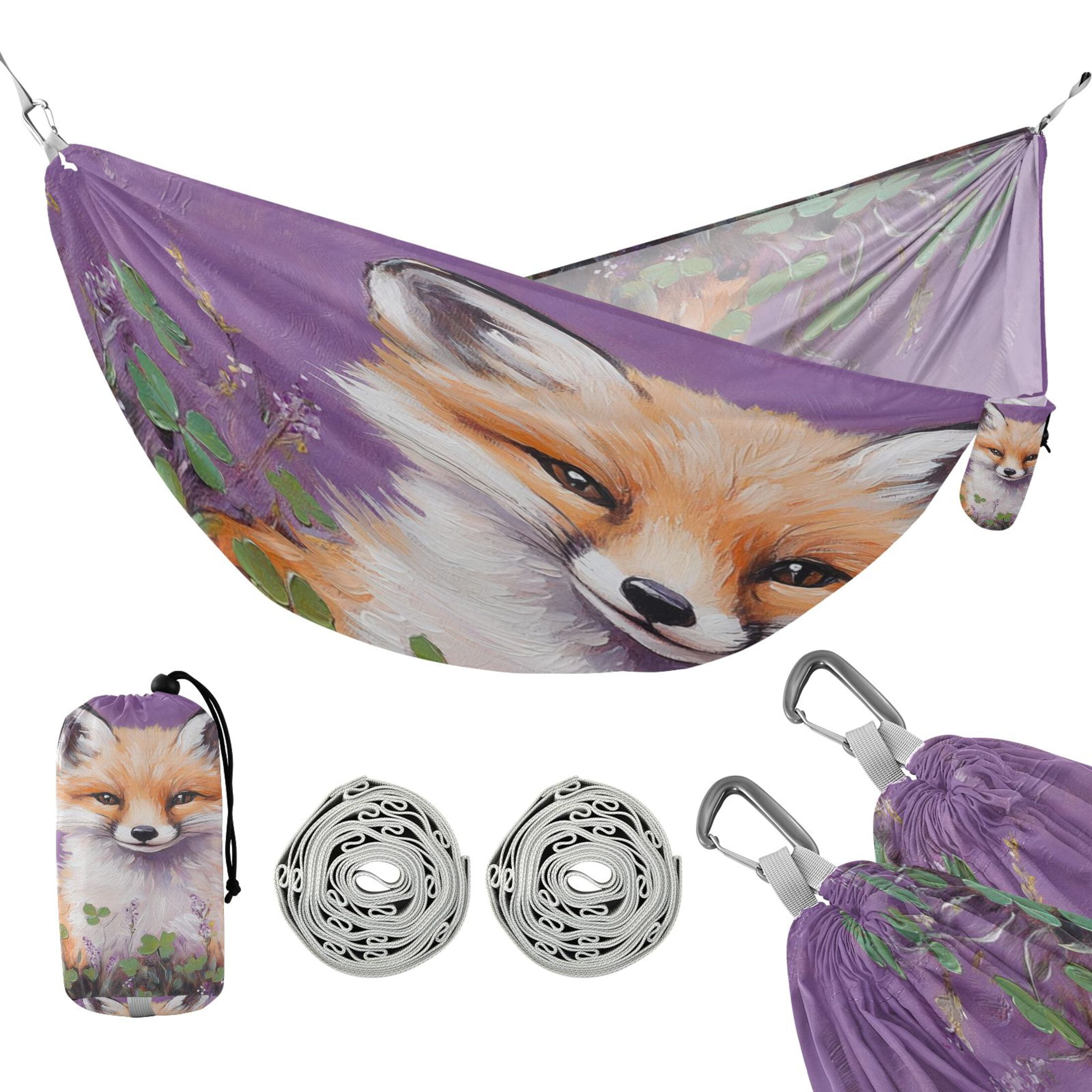 Hammock Camping Hammock Nylon Portable Hammock Travel Camping Hammock Four-leaf Clover Fox