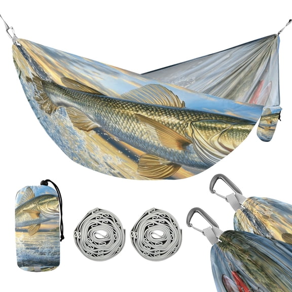 Hammock Camping Hammock Nylon Portable Hammock Travel Camping Hammock Gold Fish Pattern