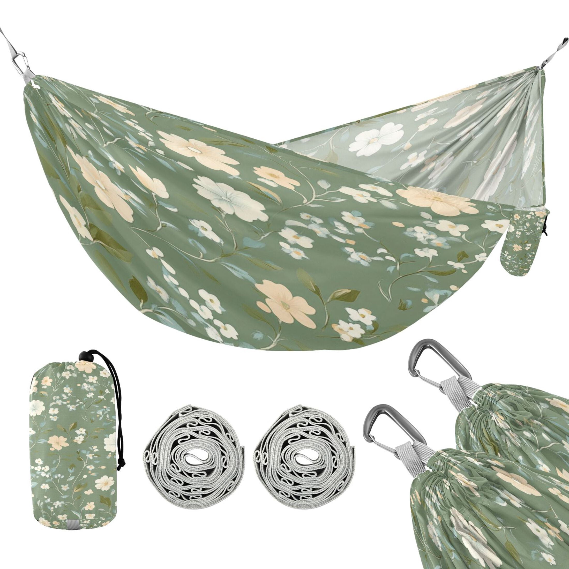 Hammock Camping Hammock Nylon Portable Hammock Travel Camping Hammock Green Background Flower