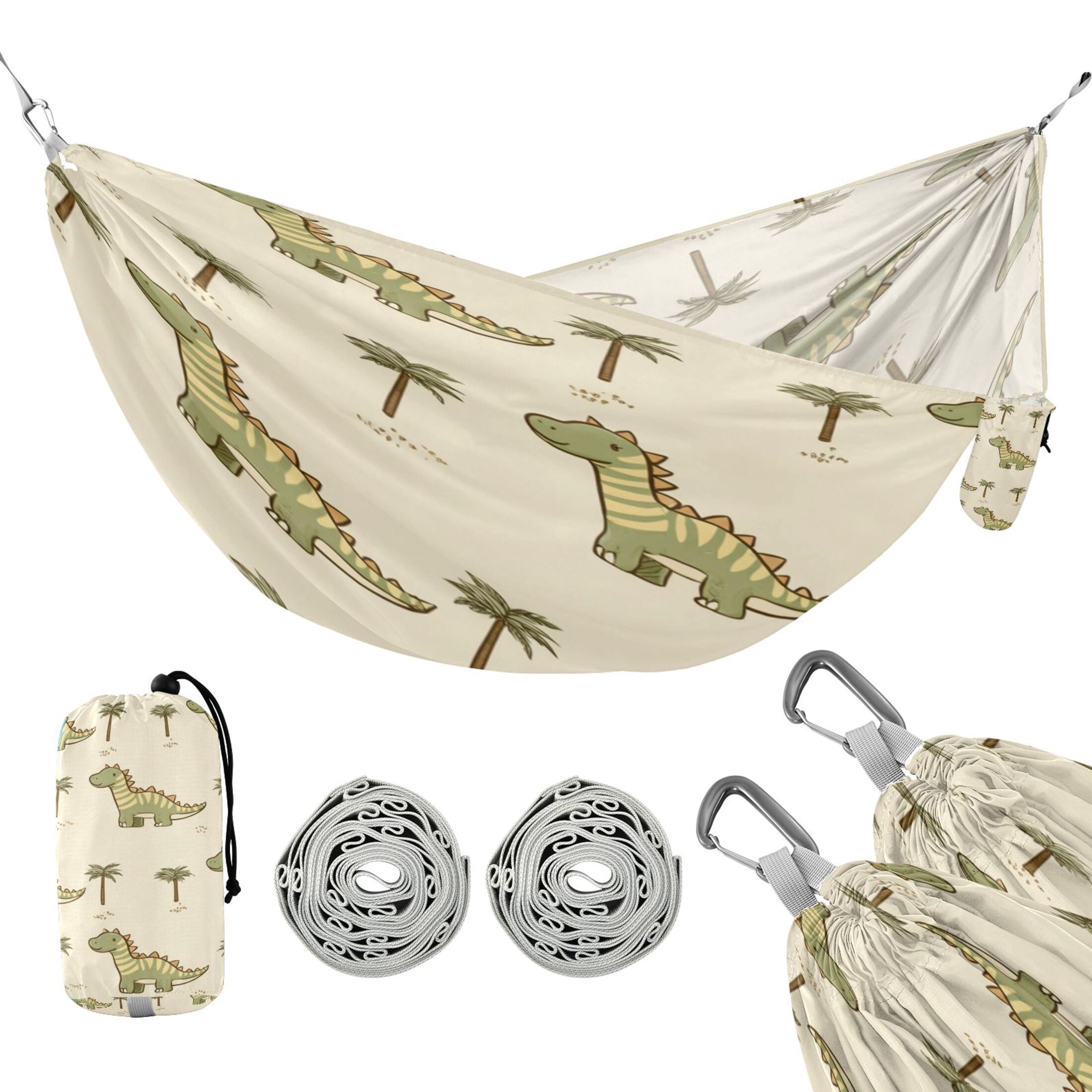 Hammock Camping Hammock Nylon Portable Hammock Travel Camping Hammock Green Digital Dino Pattern
