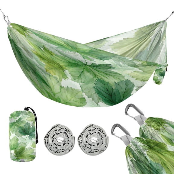 Hammock Camping Hammock Nylon Portable Hammock Travel Camping Hammock Green Maple Leaves