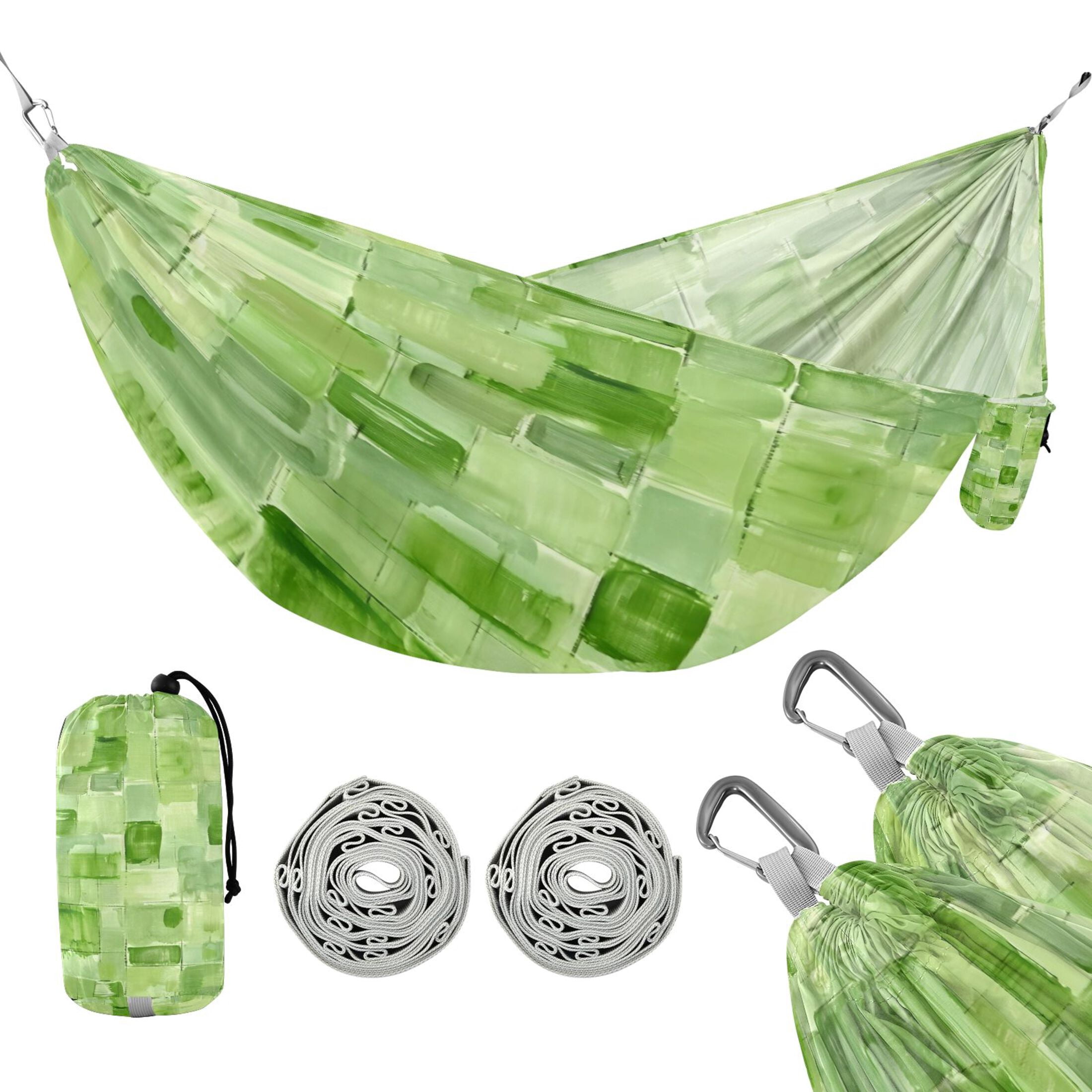 Hammock Camping Hammock Nylon Portable Hammock Travel Camping Hammock Green Square