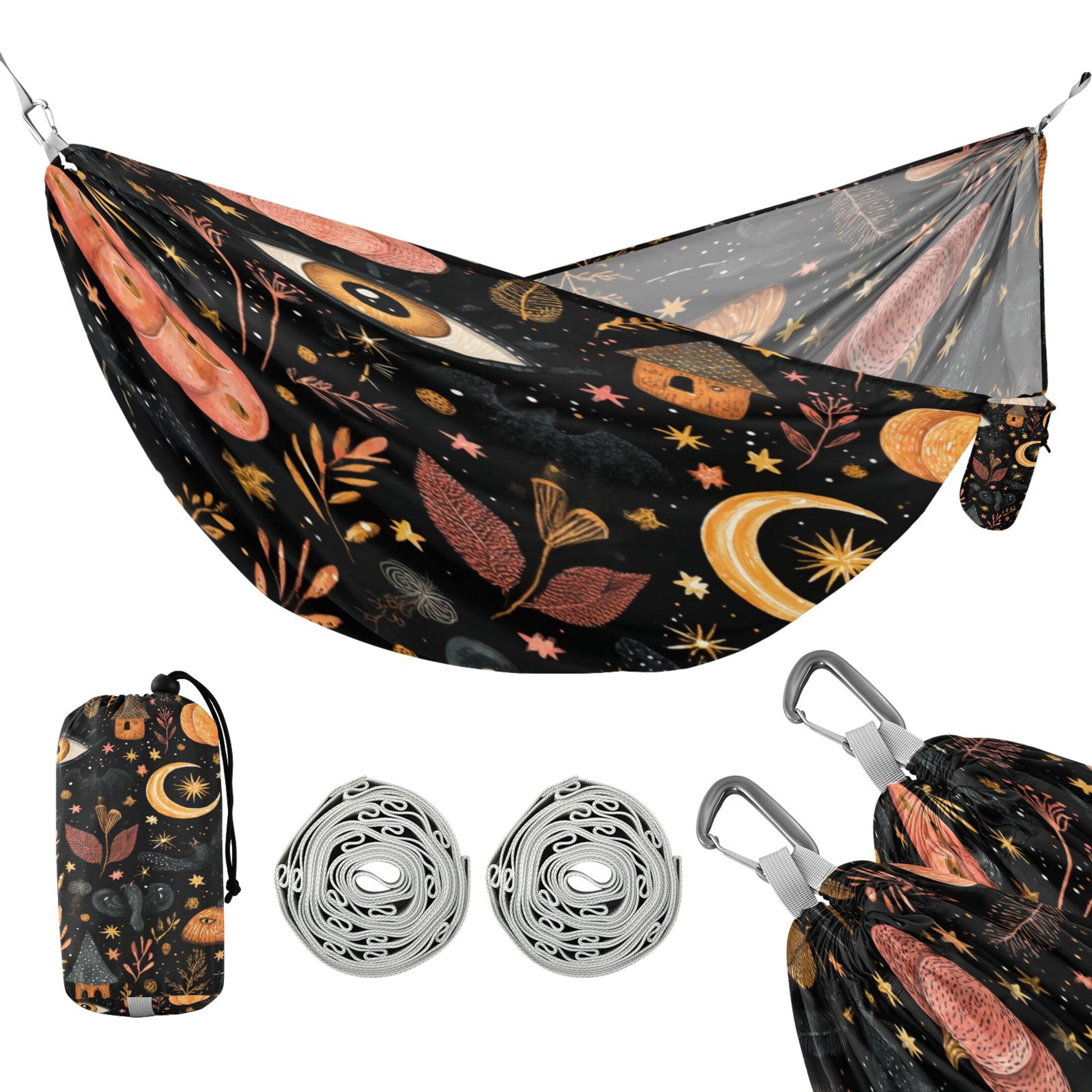 Hammock Camping Hammock Nylon Portable Hammock Travel Camping Hammock Halloween Pink Pumpkin