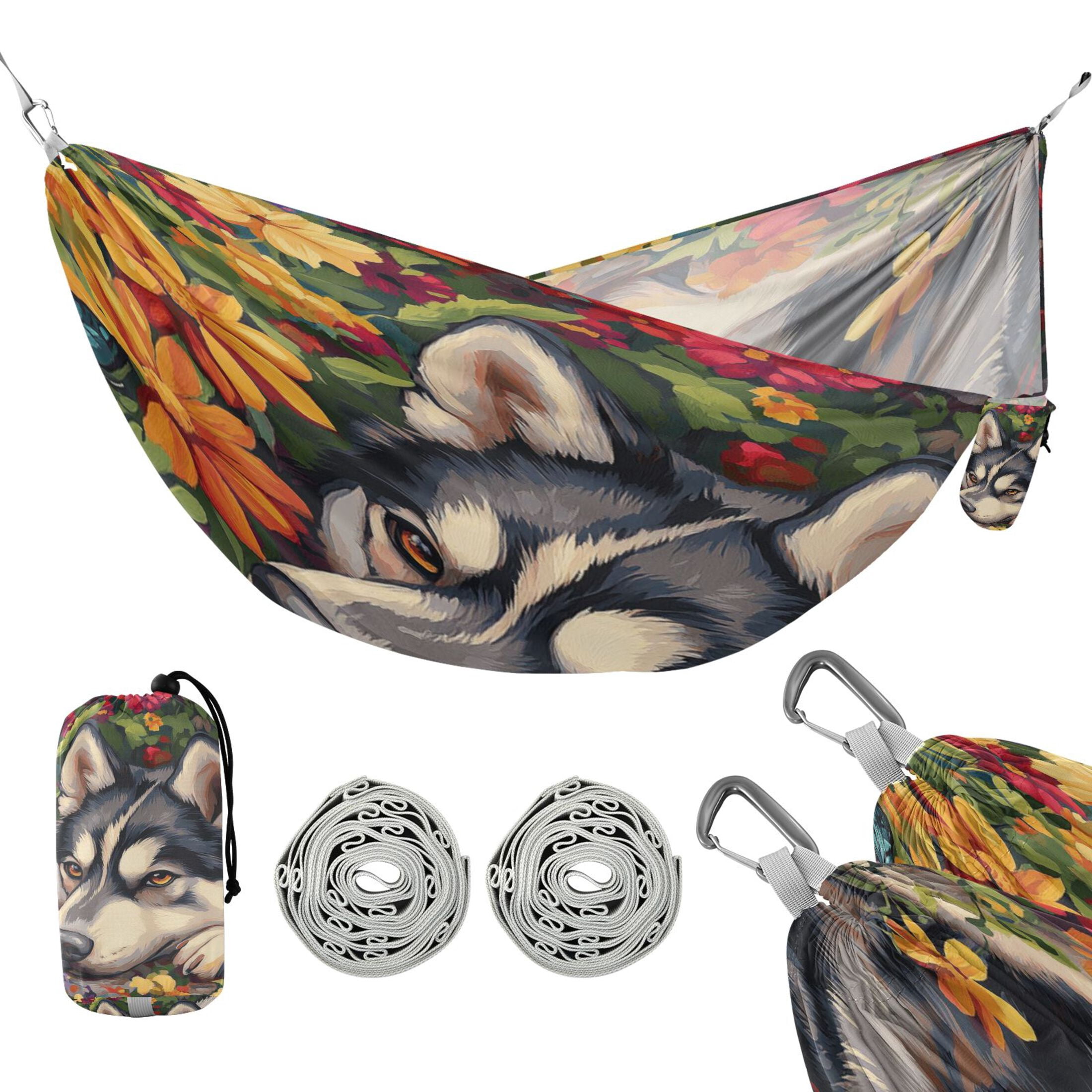 Hammock Camping Hammock Nylon Portable Hammock Travel Camping Hammock Husky Flowers