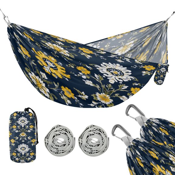 Hammock Camping Hammock Nylon Portable Hammock Travel Camping Hammock Indigo Flora Sunlit Petals