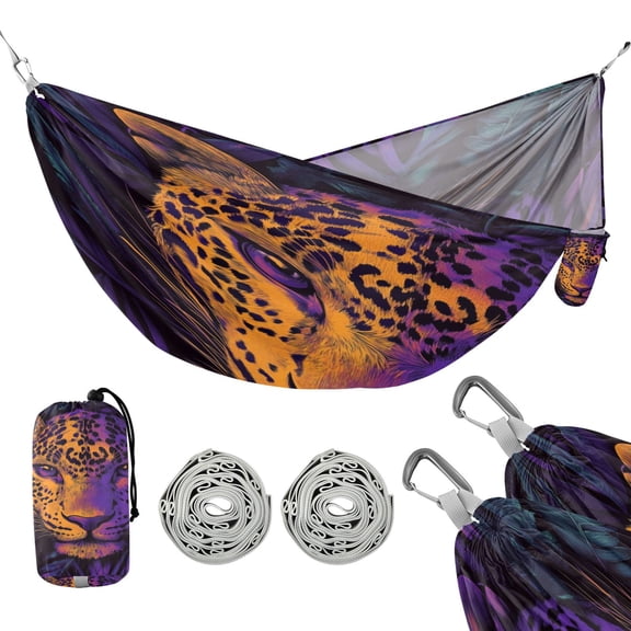 Hammock Camping Hammock Nylon Portable Hammock Travel Camping Hammock Jungle Purple Leopard