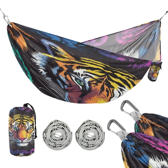 Hammock Camping Hammock Nylon Portable Hammock Travel Camping Hammock Jungle Tiger Pattern
