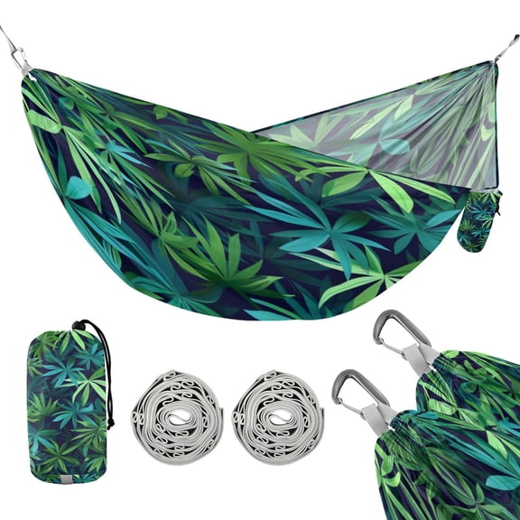 Hammock Camping Hammock Nylon Portable Hammock Travel Camping Hammock Large Green Leaf