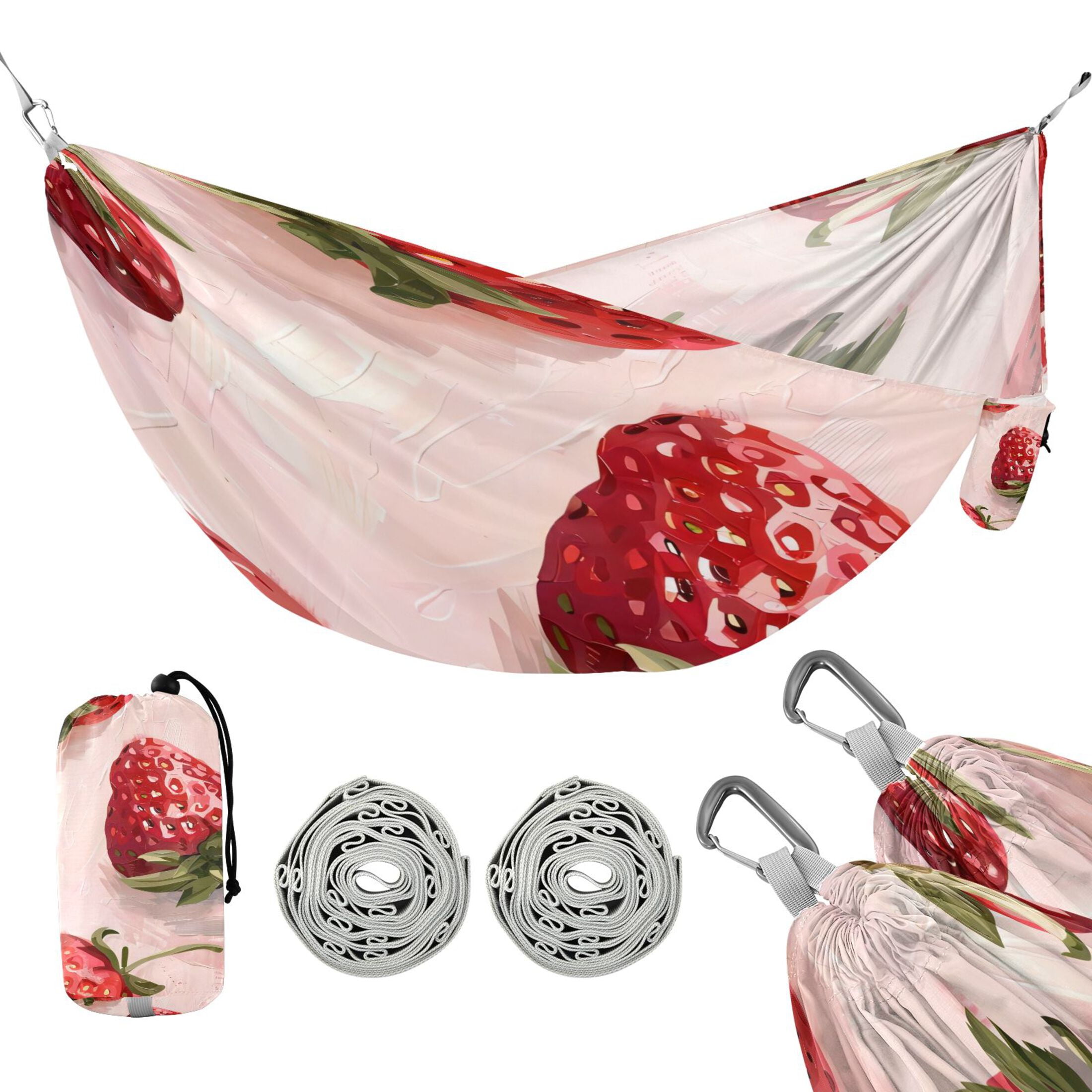 Hammock Camping Hammock Nylon Portable Hammock Travel Camping Hammock Large Strawberry