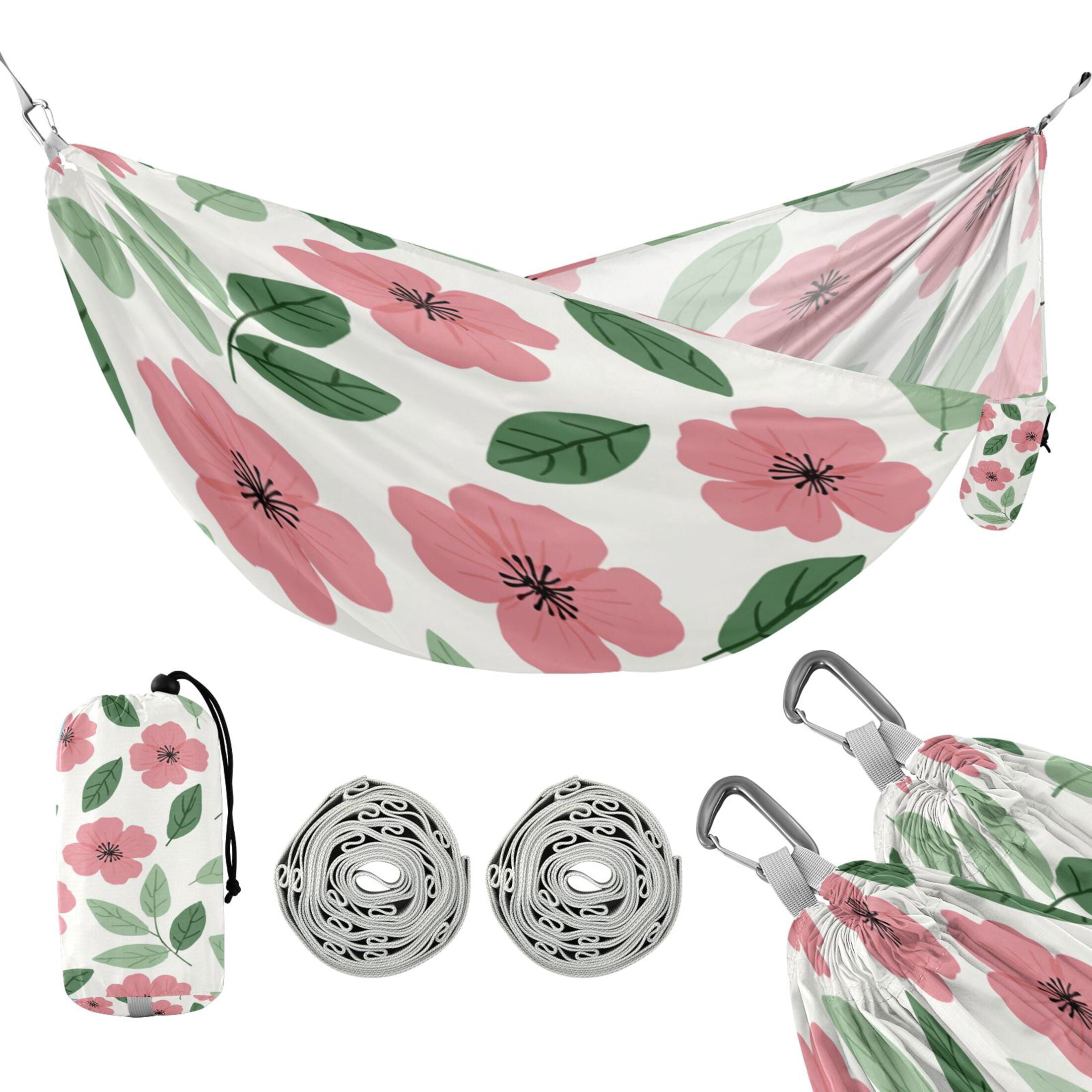Hammock Camping Hammock Nylon Portable Hammock Travel Camping Hammock Lovely Cute Pink Flowers
