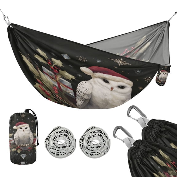 Hammock Camping Hammock Nylon Portable Hammock Travel Camping Hammock Magical Christmas Black Owl