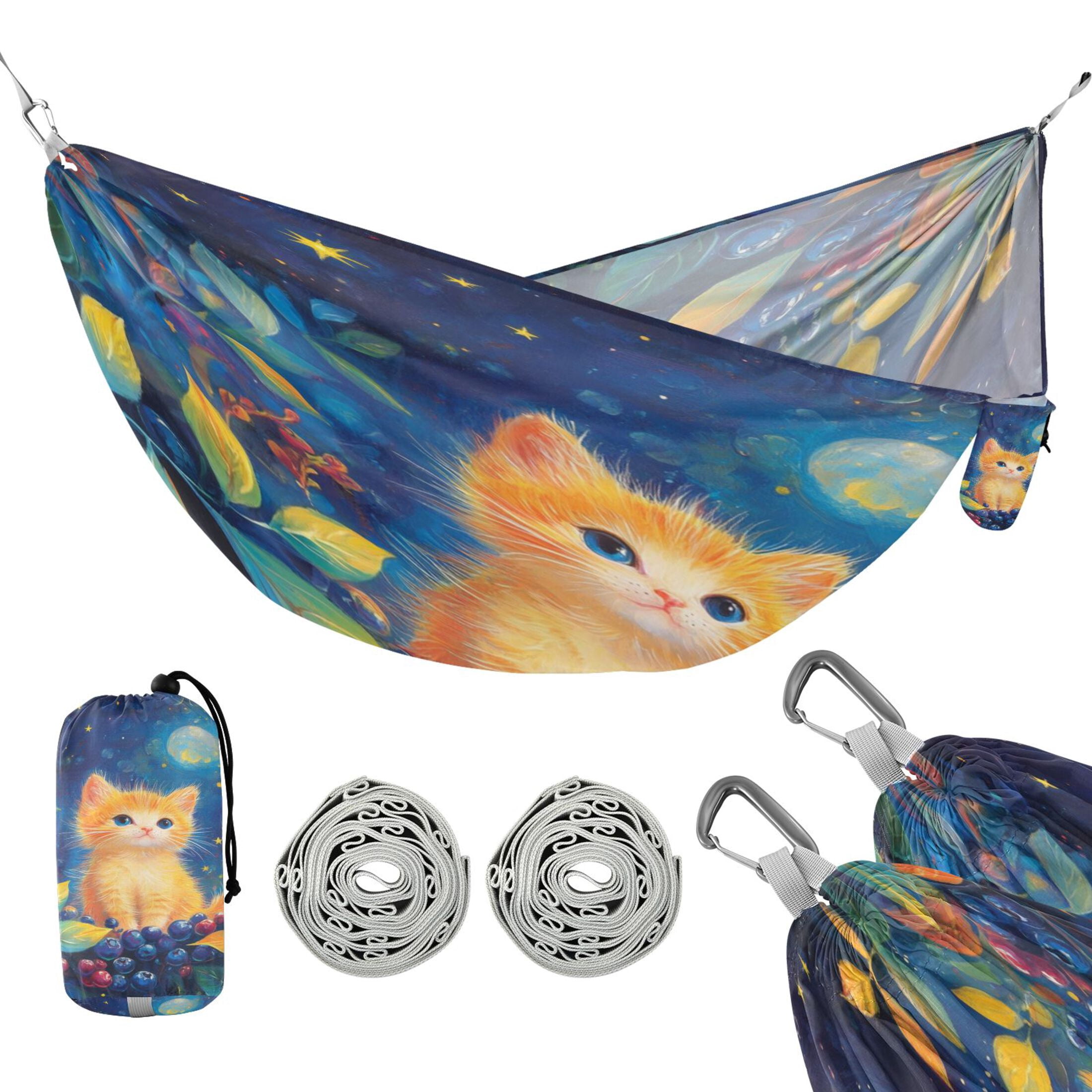 Hammock Camping Hammock Nylon Portable Hammock Travel Camping Hammock Orange Kitten