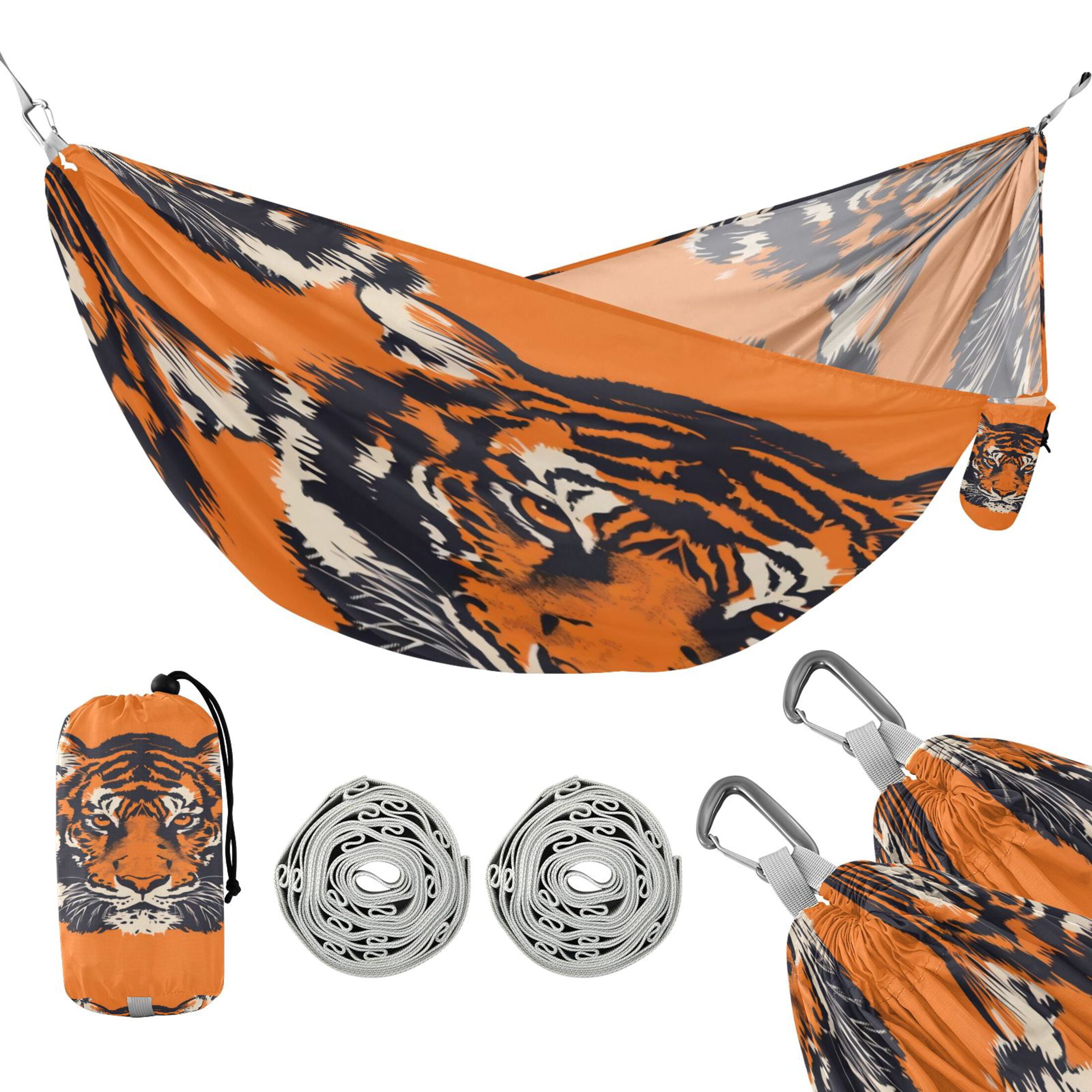 Hammock Camping Hammock Nylon Portable Hammock Travel Camping Hammock Orange Tiger Seamless