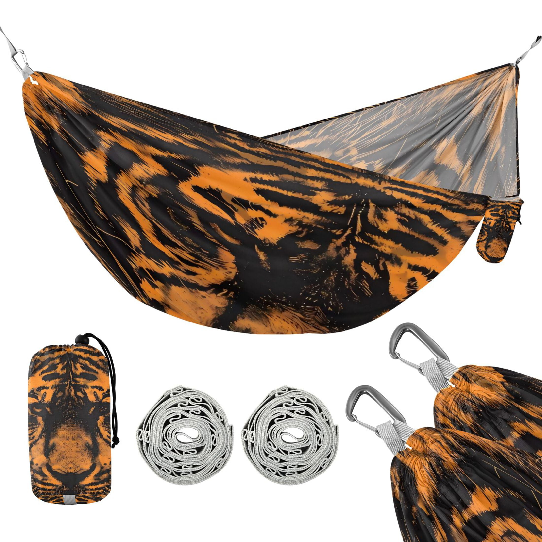 Hammock Camping Hammock Nylon Portable Hammock Travel Camping Hammock Orange Tiger
