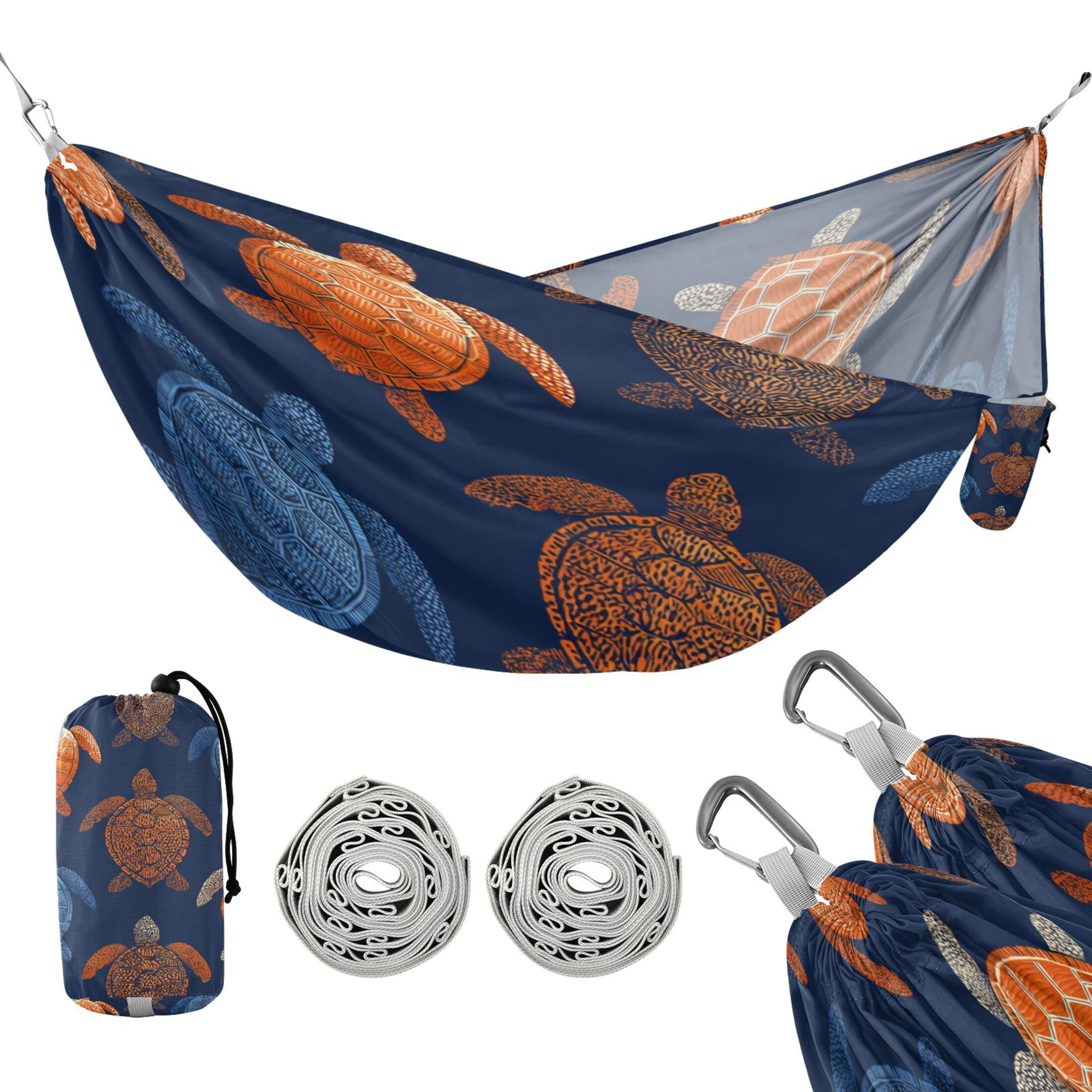 Hammock Camping Hammock Nylon Portable Hammock Travel Camping Hammock Orange Turtles Blue Turtles