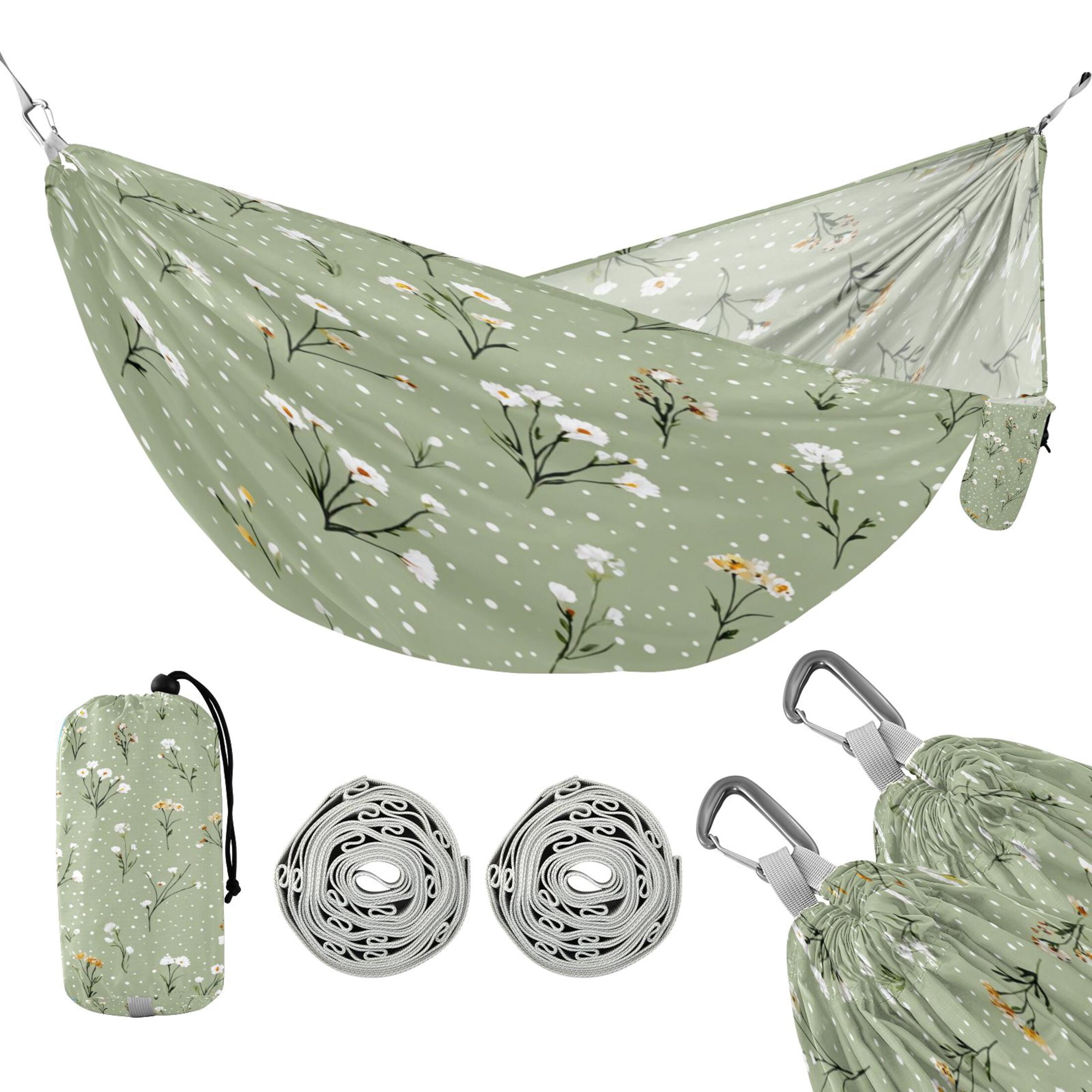 Hammock Camping Hammock Nylon Portable Hammock Travel Camping Hammock Pale Green Small Floral