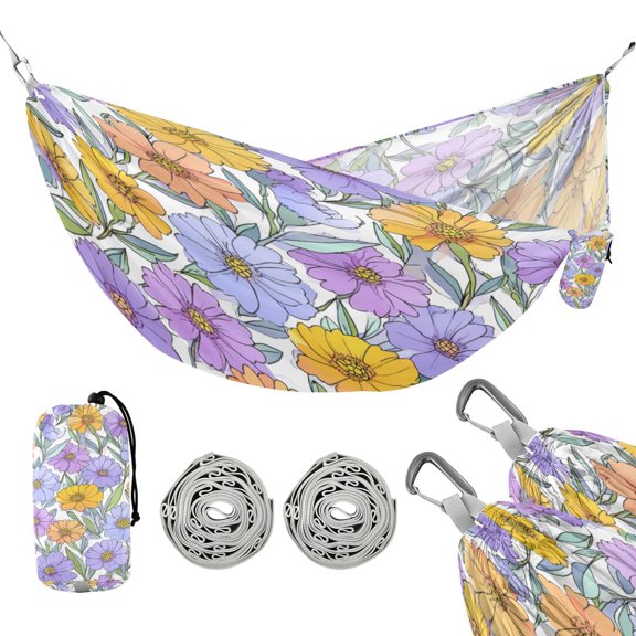 Hammock Camping Hammock Nylon Portable Hammock Travel Camping Hammock Pale Purple Flowers