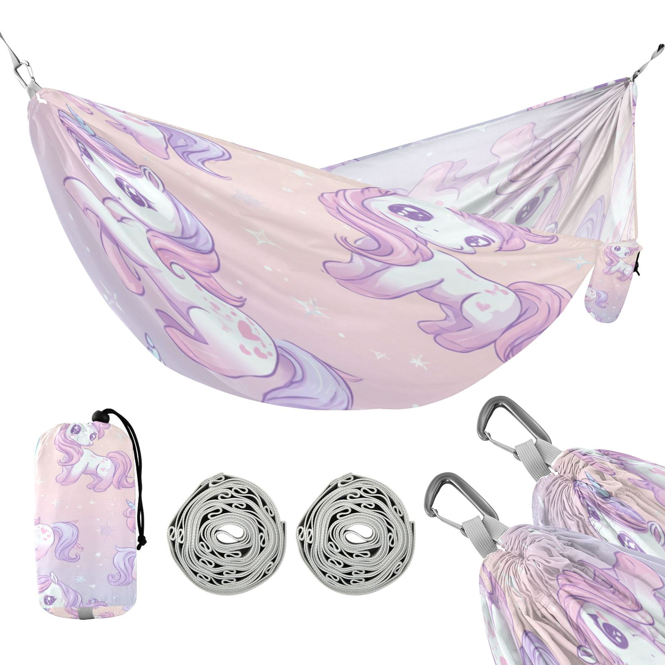 Hammock Camping Hammock Nylon Portable Hammock Travel Camping Hammock Pastel Unicorn Seamless
