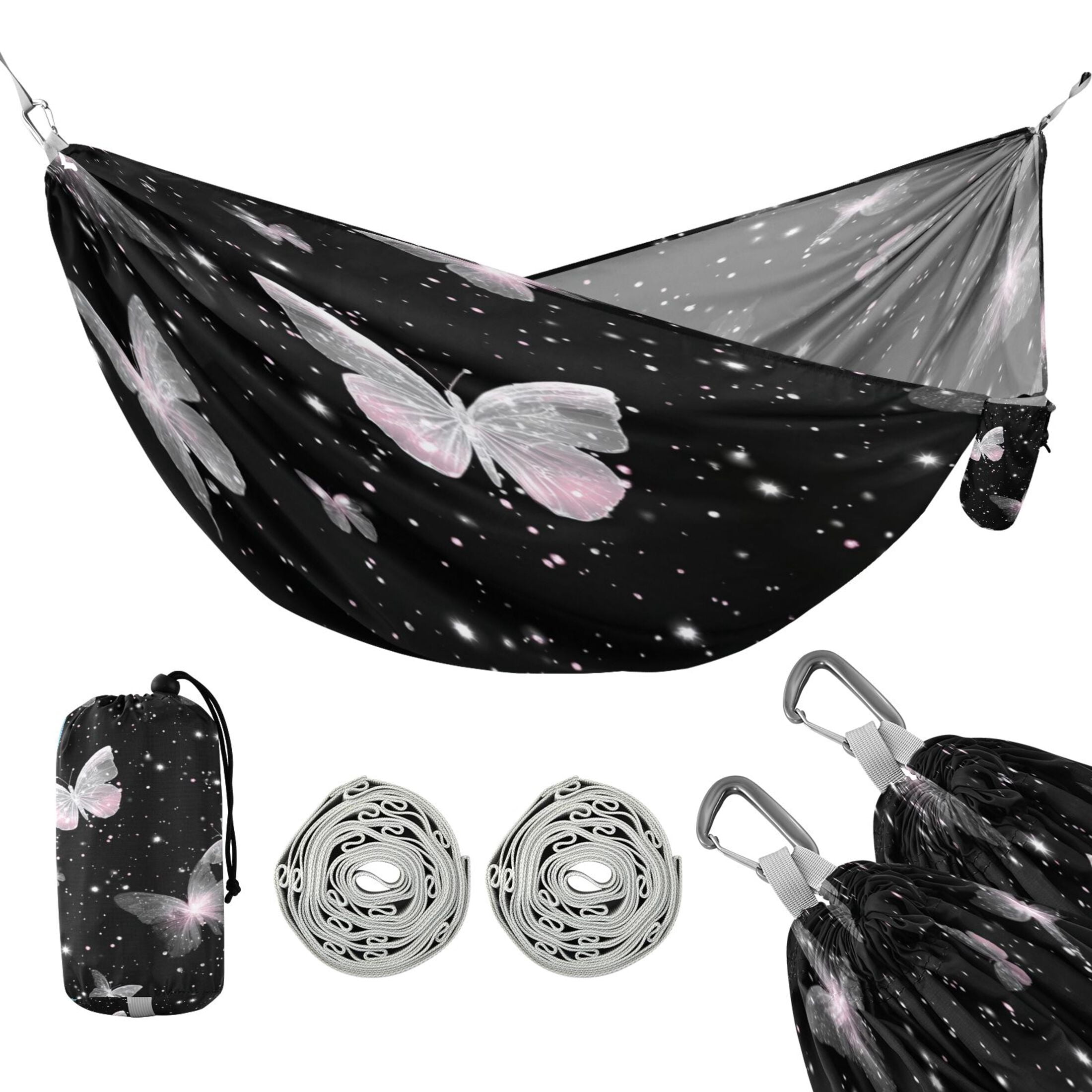 Hammock Camping Hammock Nylon Portable Hammock Travel Camping Hammock Pink Butterfly Wings Art
