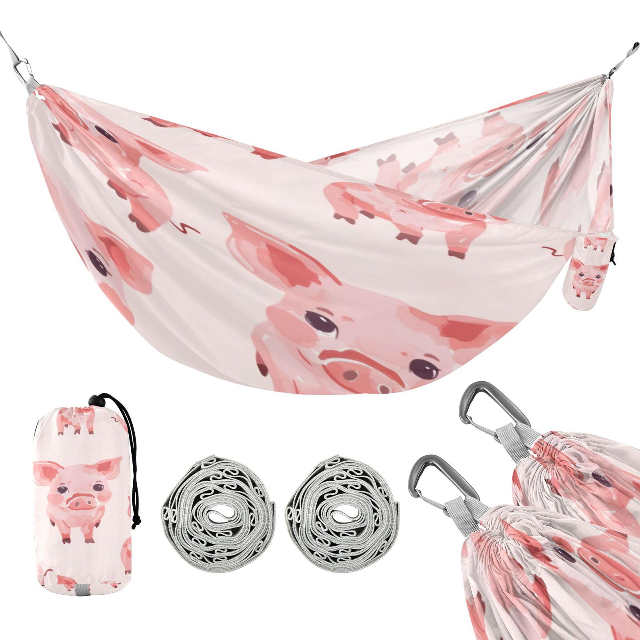 Hammock Camping Hammock Nylon Portable Hammock Travel Camping Hammock Pink Pig