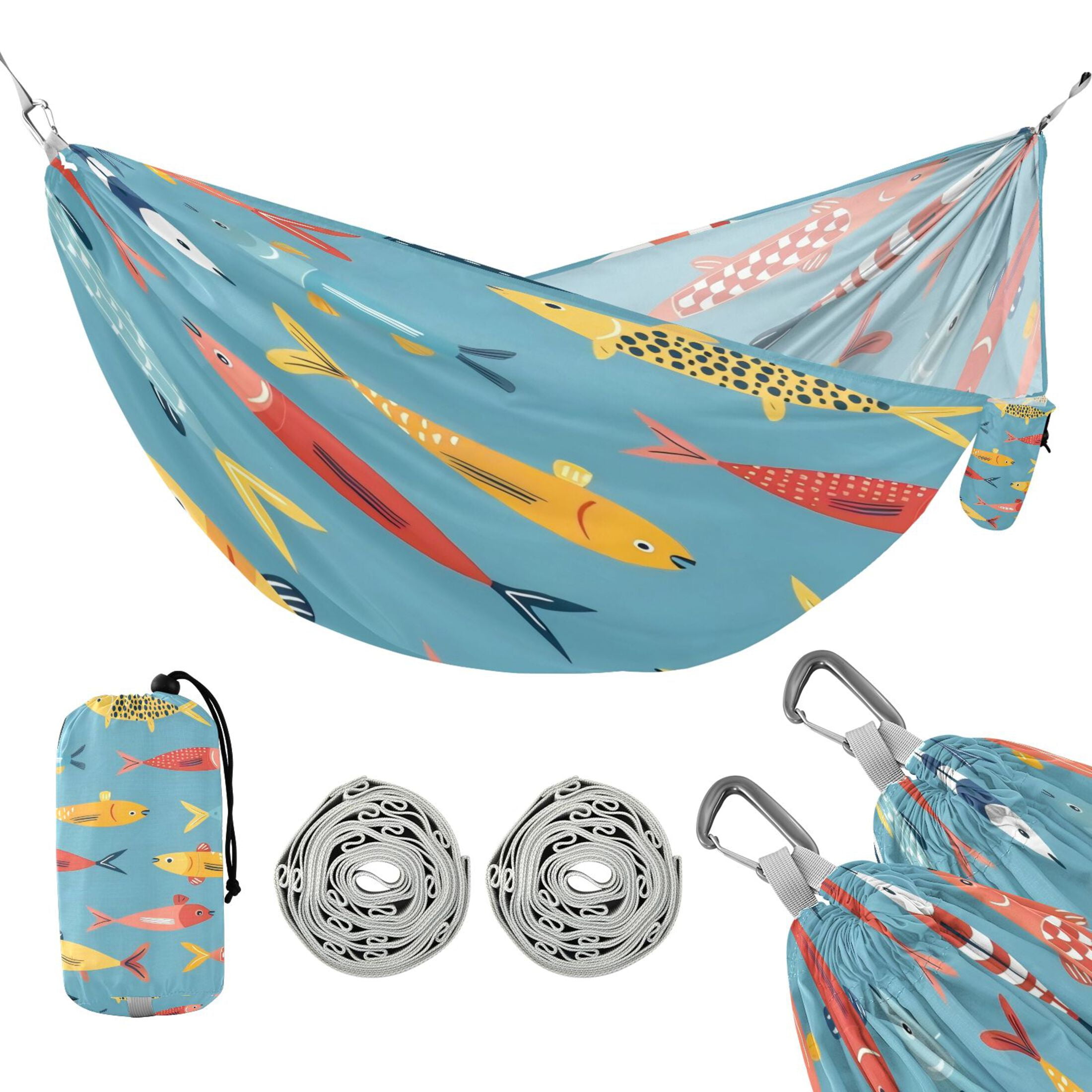 Hammock Camping Hammock Nylon Portable Hammock Travel Camping Hammock Polychromatic Fish