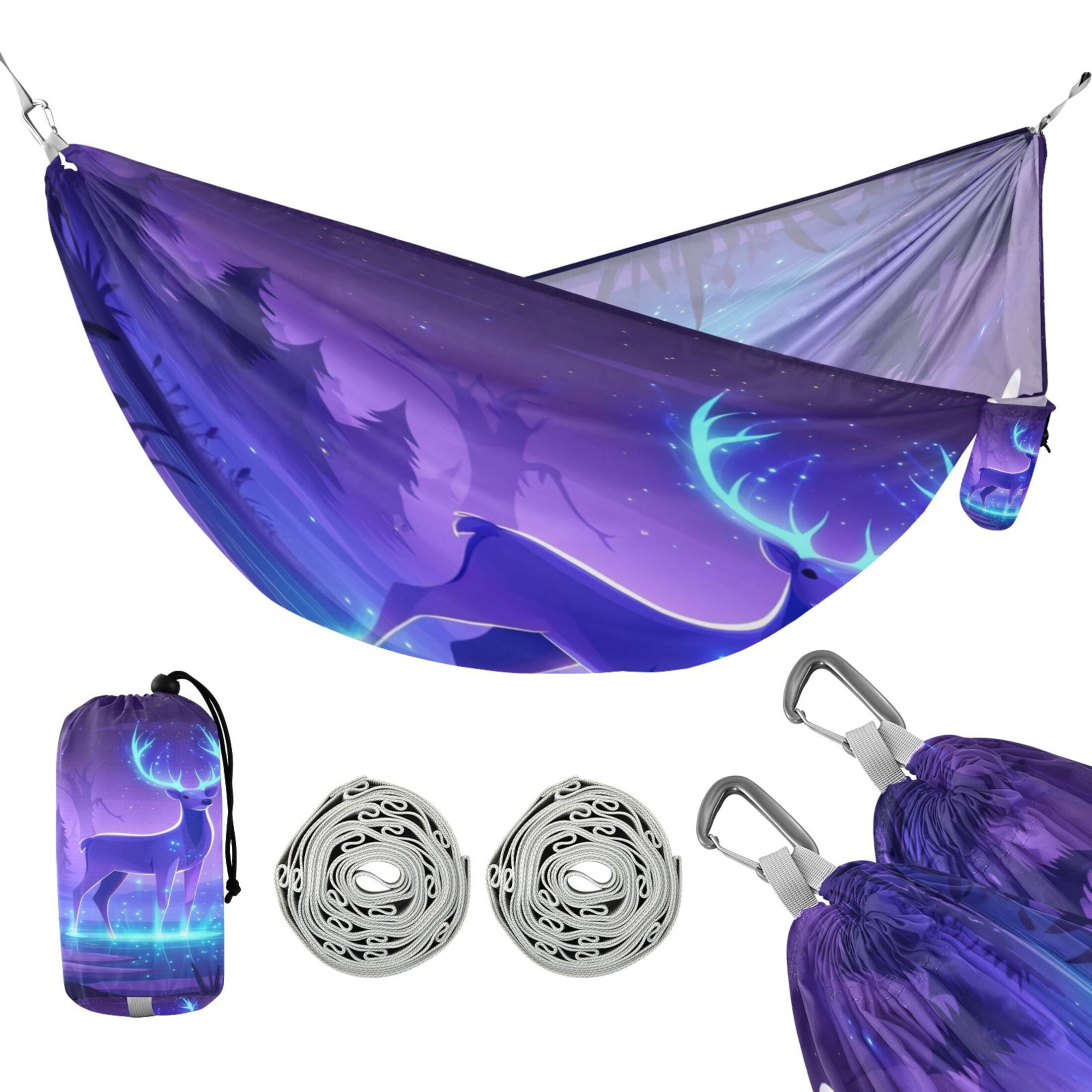 Hammock Camping Hammock Nylon Portable Hammock Travel Camping Hammock Purple Deer