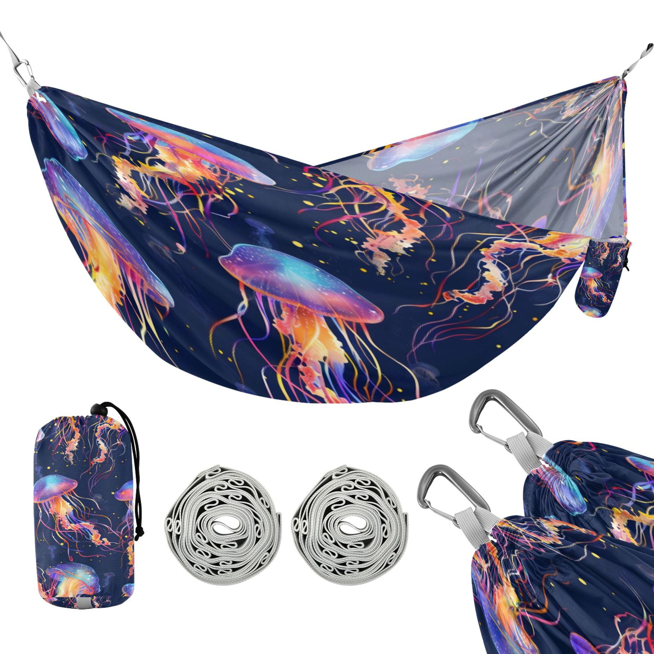 Hammock Camping Hammock Nylon Portable Hammock Travel Camping Hammock Purple Jellyfish