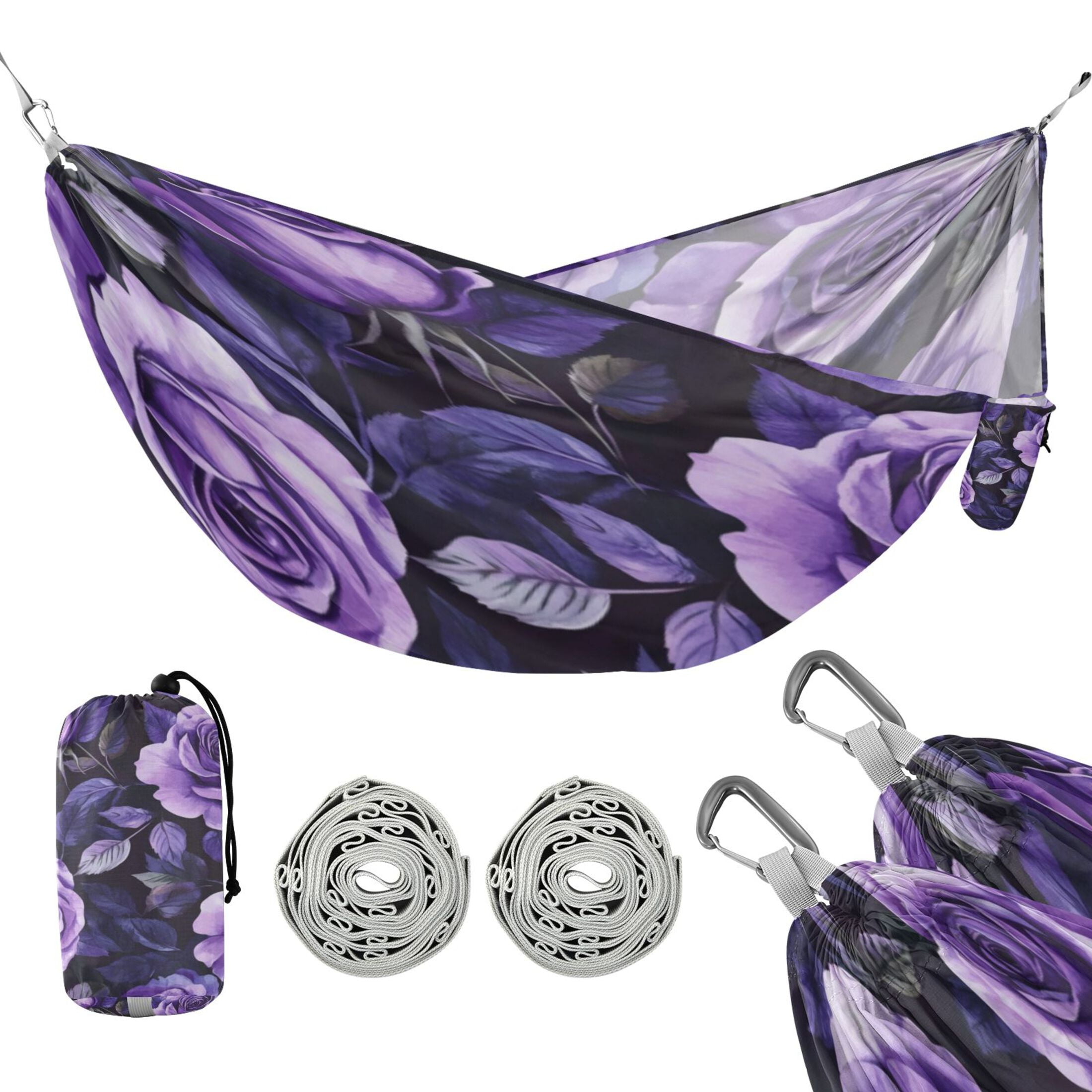 Hammock Camping Hammock Nylon Portable Hammock Travel Camping Hammock Purple Rose