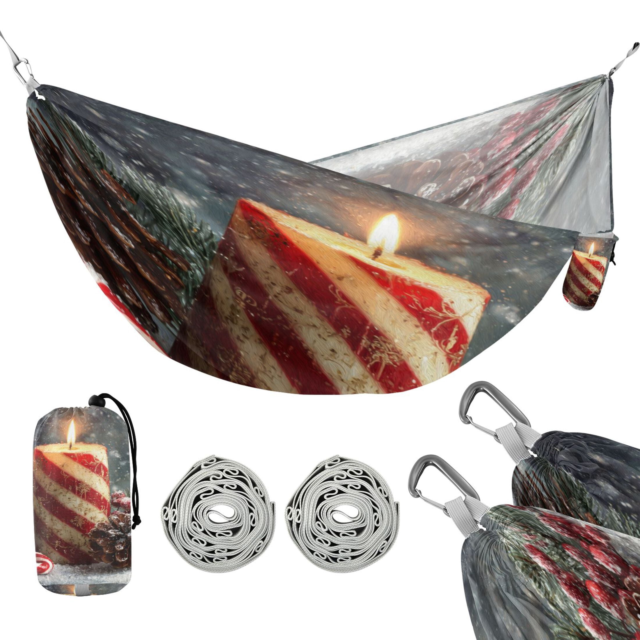 Hammock Camping Hammock Nylon Portable Hammock Travel Camping Hammock Red Christmas Candle