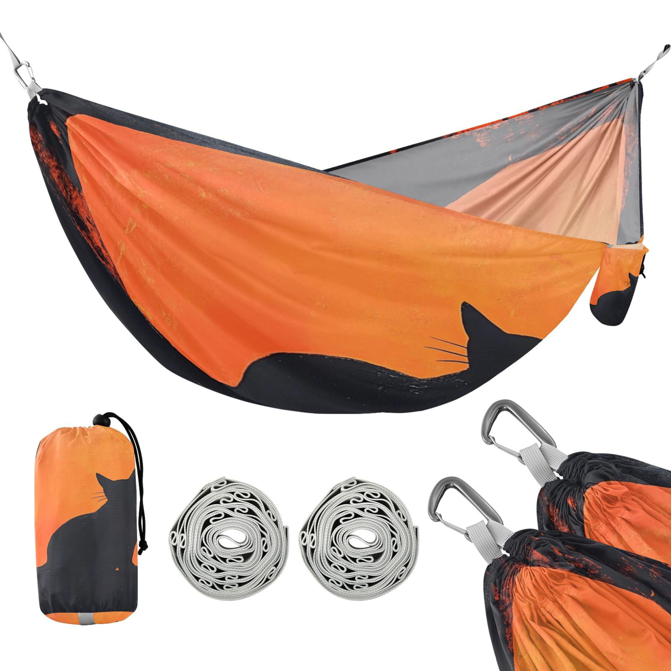 Hammock Camping Hammock Nylon Portable Hammock Travel Camping Hammock Red Moon Cat
