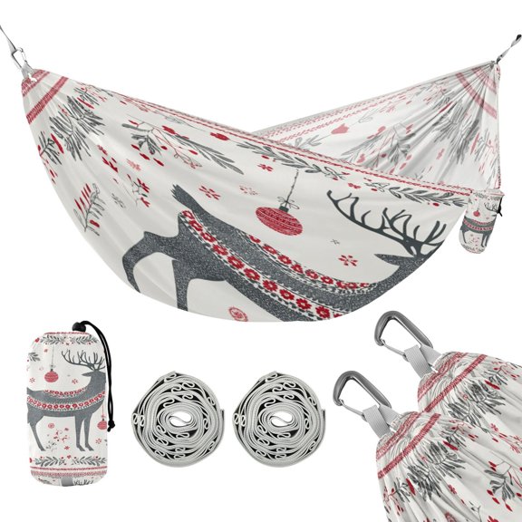 Hammock Camping Hammock Nylon Portable Hammock Travel Camping Hammock Reindeer Pattern