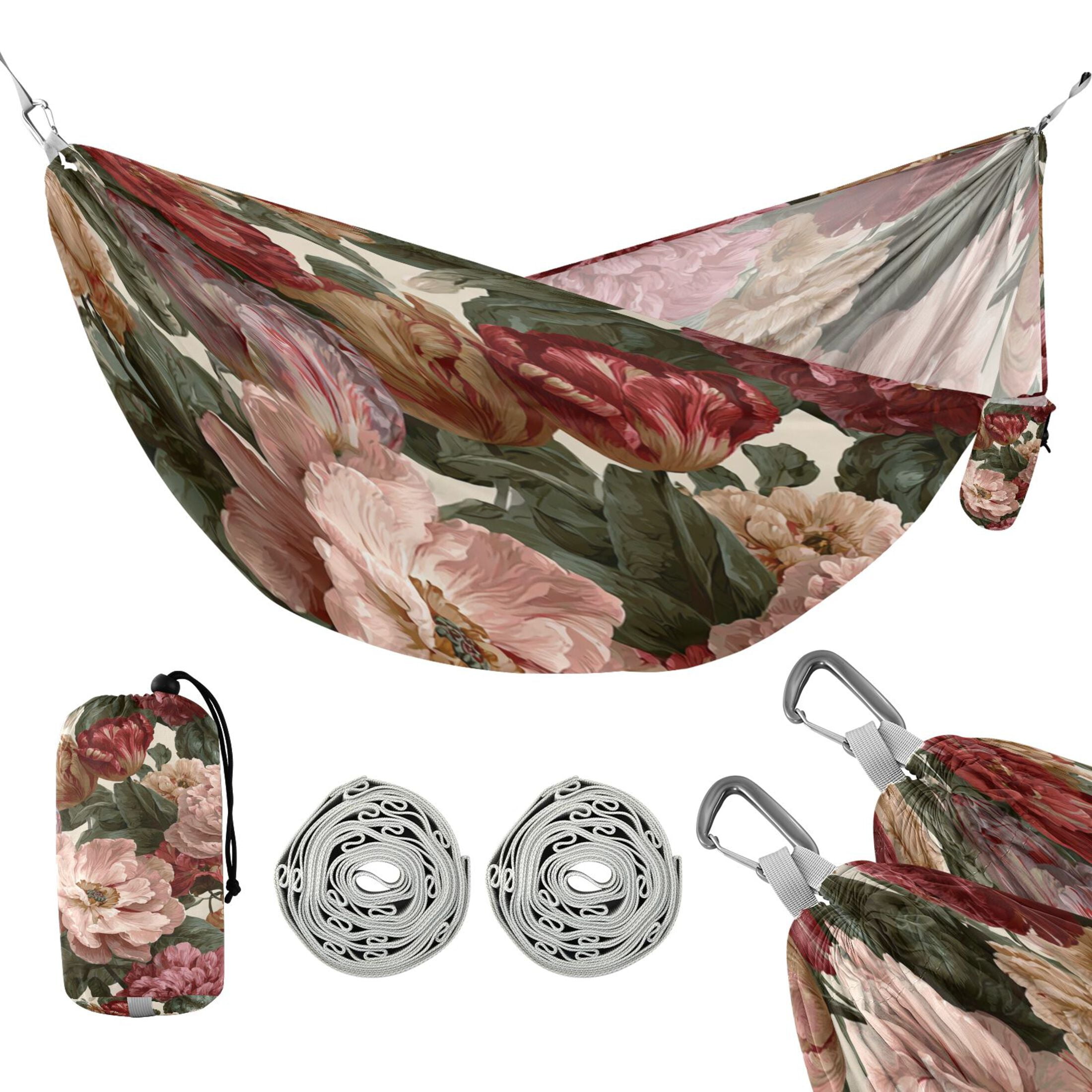 Hammock Camping Hammock Nylon Portable Hammock Travel Camping Hammock Retro Flowers