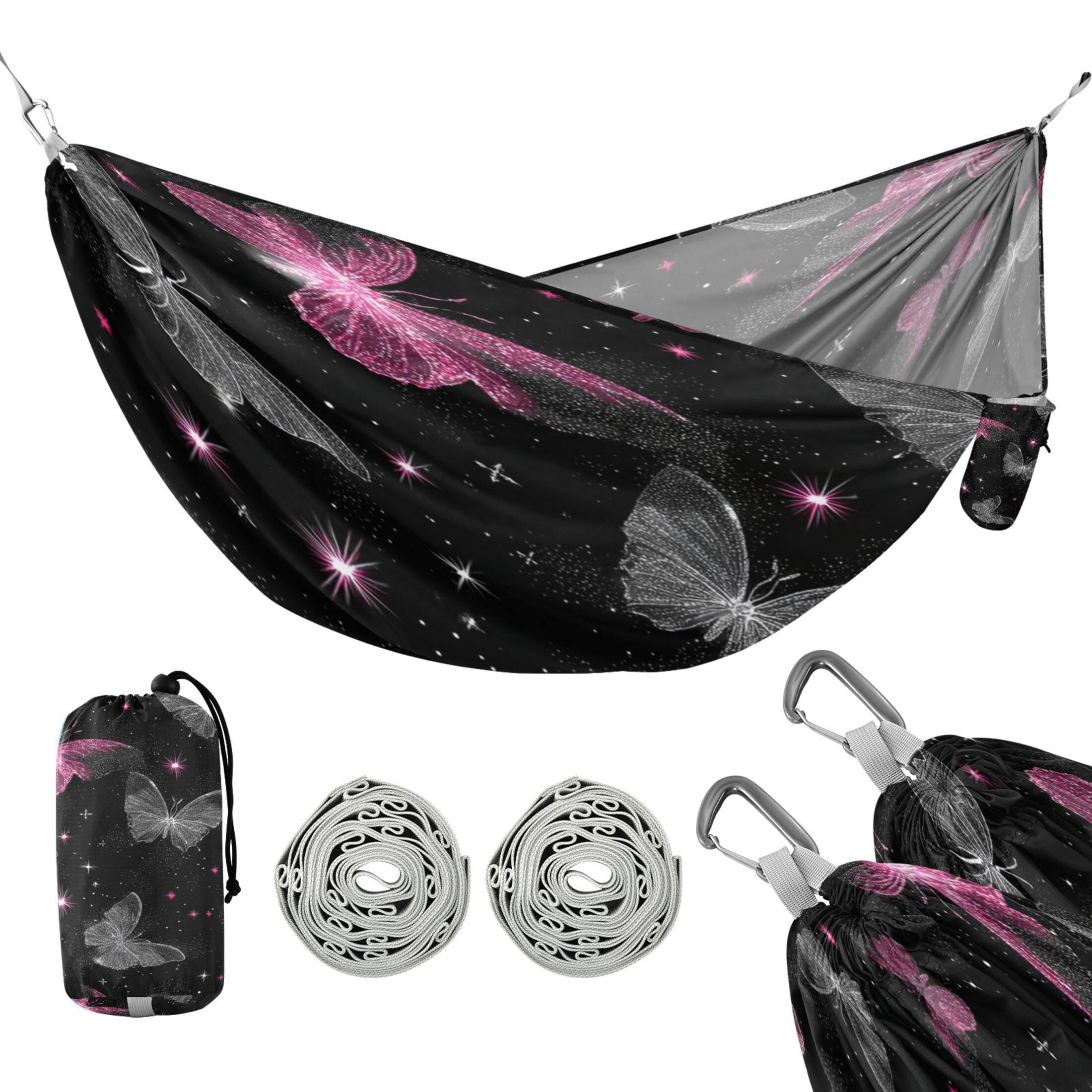 Hammock Camping Hammock Nylon Portable Hammock Travel Camping Hammock Soft Pink Haze Texture