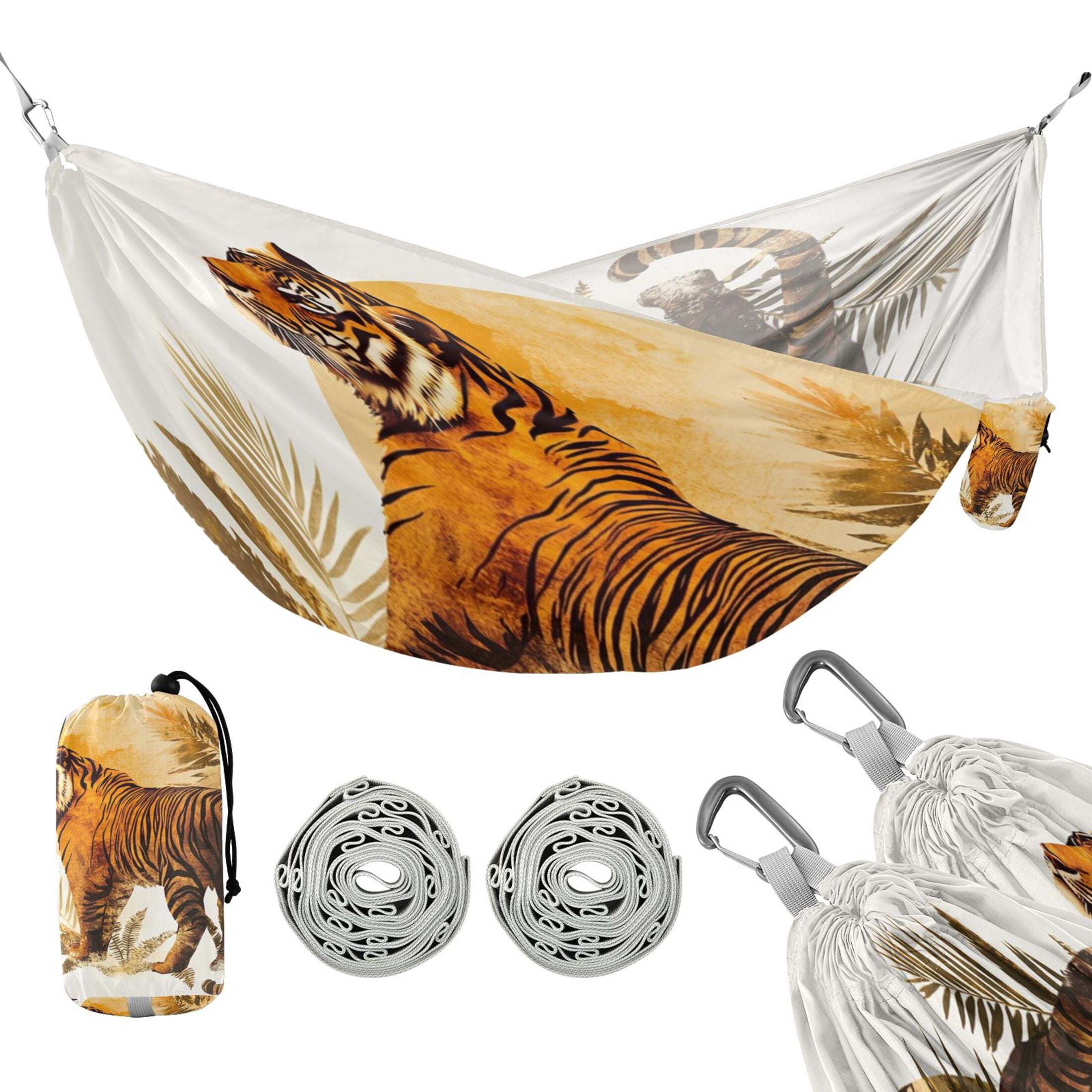 Hammock Camping Hammock Nylon Portable Hammock Travel Camping Hammock Sunset Tiger